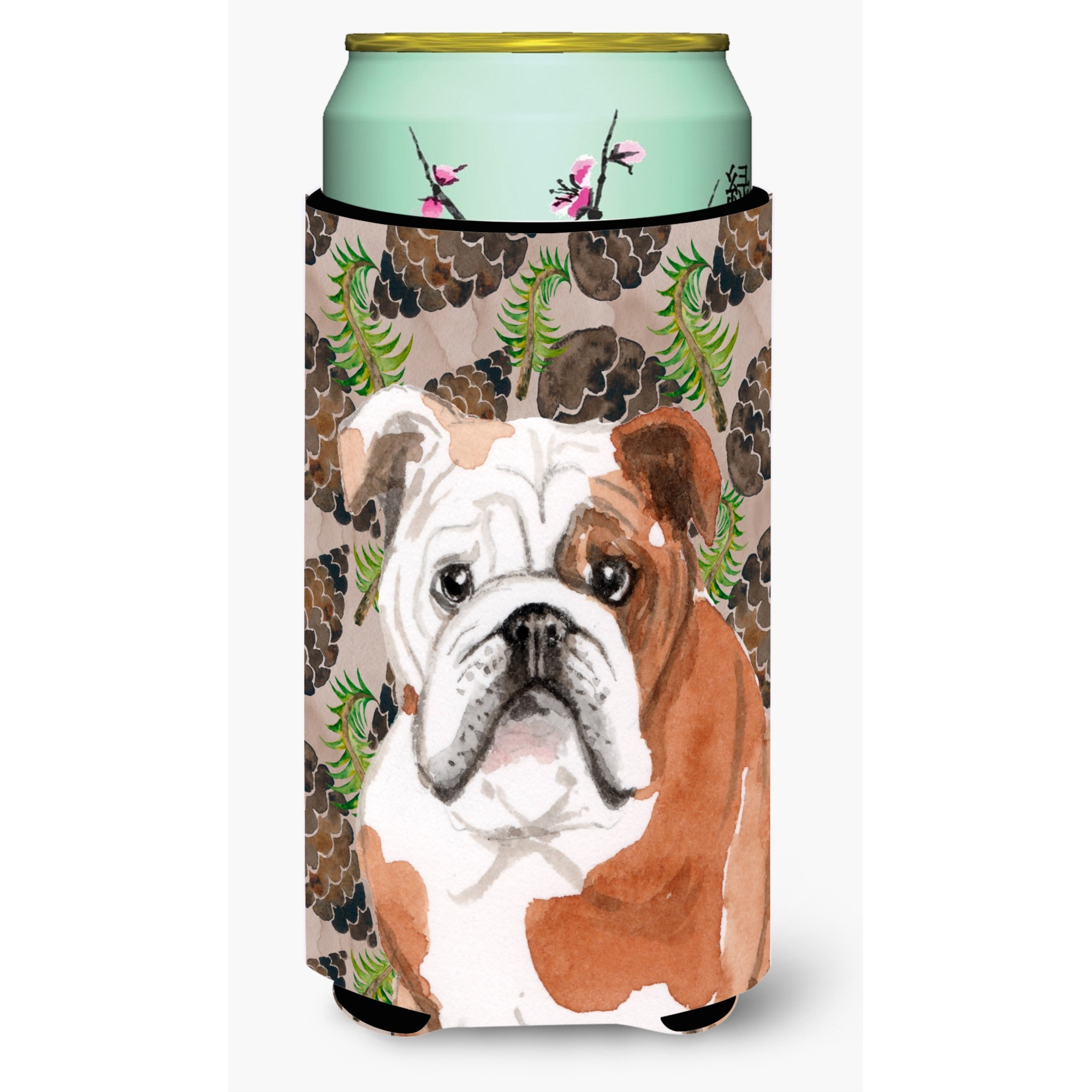 &quotCaroline's Treasures English Bulldog Pine Cones Decorative Can Hugger, Tall, Multicolor"