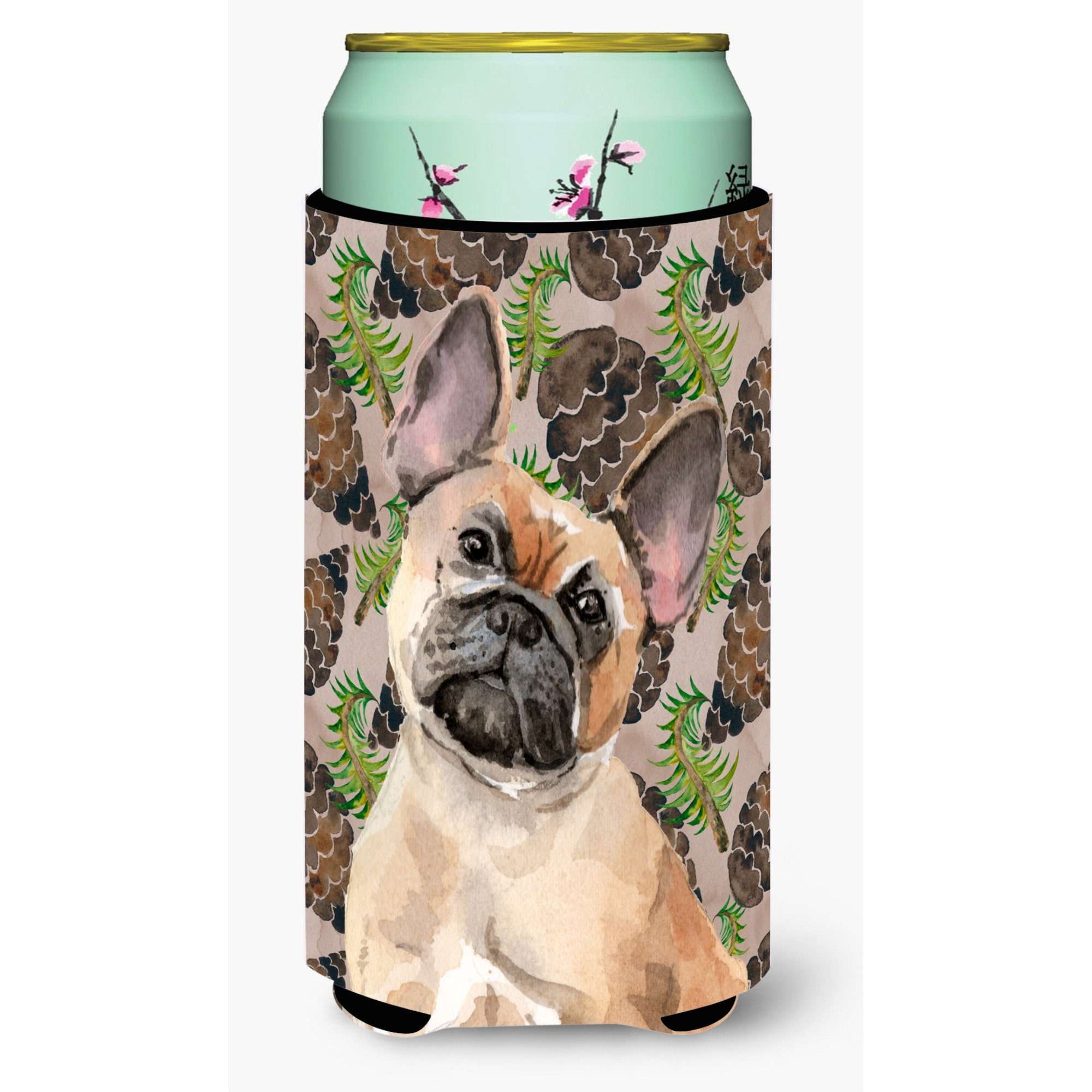 &quotCaroline's Treasures Fawn French Bulldog Pine Cones Decorative Can Hugger, Tall, Multicolor"