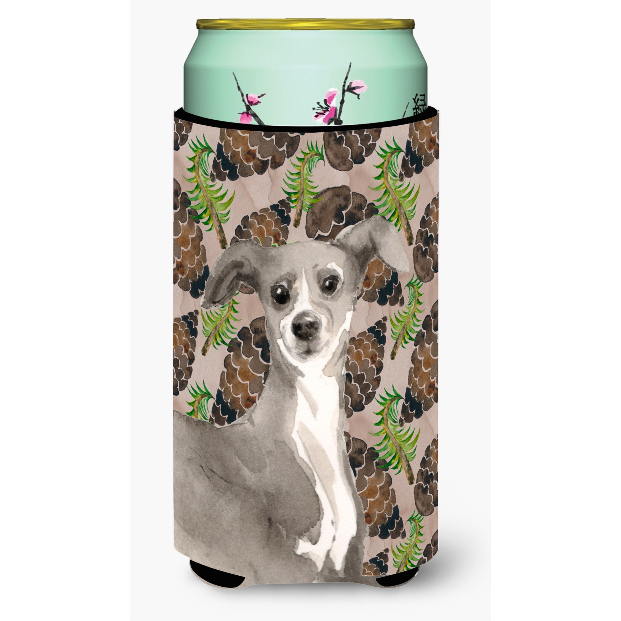 &quotCaroline's Treasures Italian Greyhound Pine Cones Decorative Can Hugger, Tall, Multicolor"