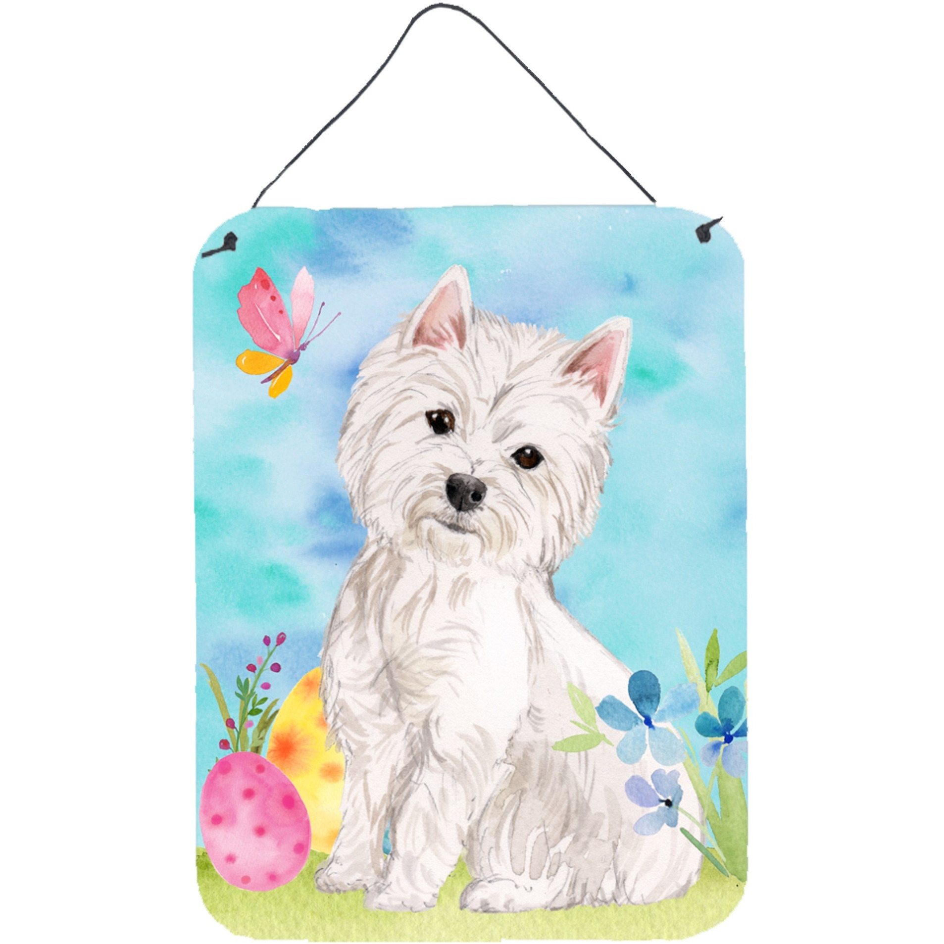 &quotCaroline's Treasures Westie Easter Metal Print, 16"" x 12"", Multicolor"