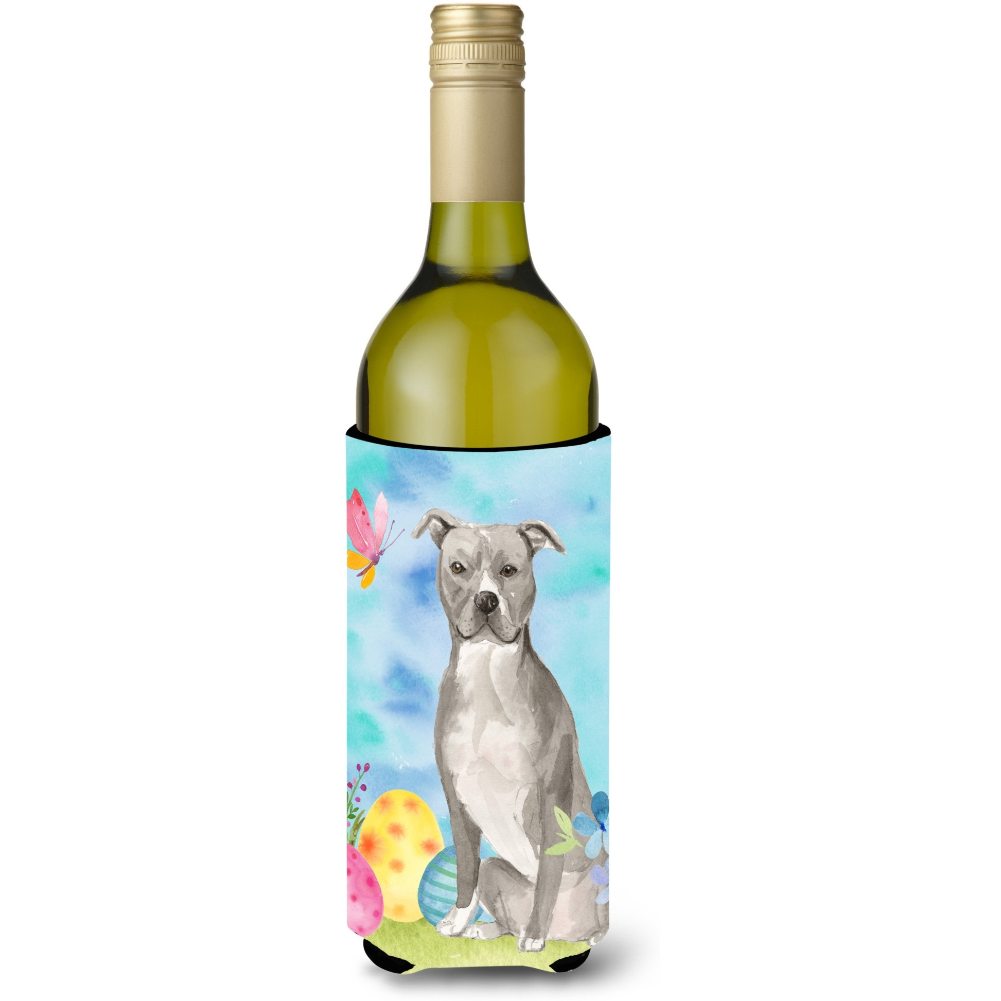 &quotCaroline's Treasures Staffordshire Bull Terrier Easter Decorative Bottle Hugger, 750ml, Multicolor"