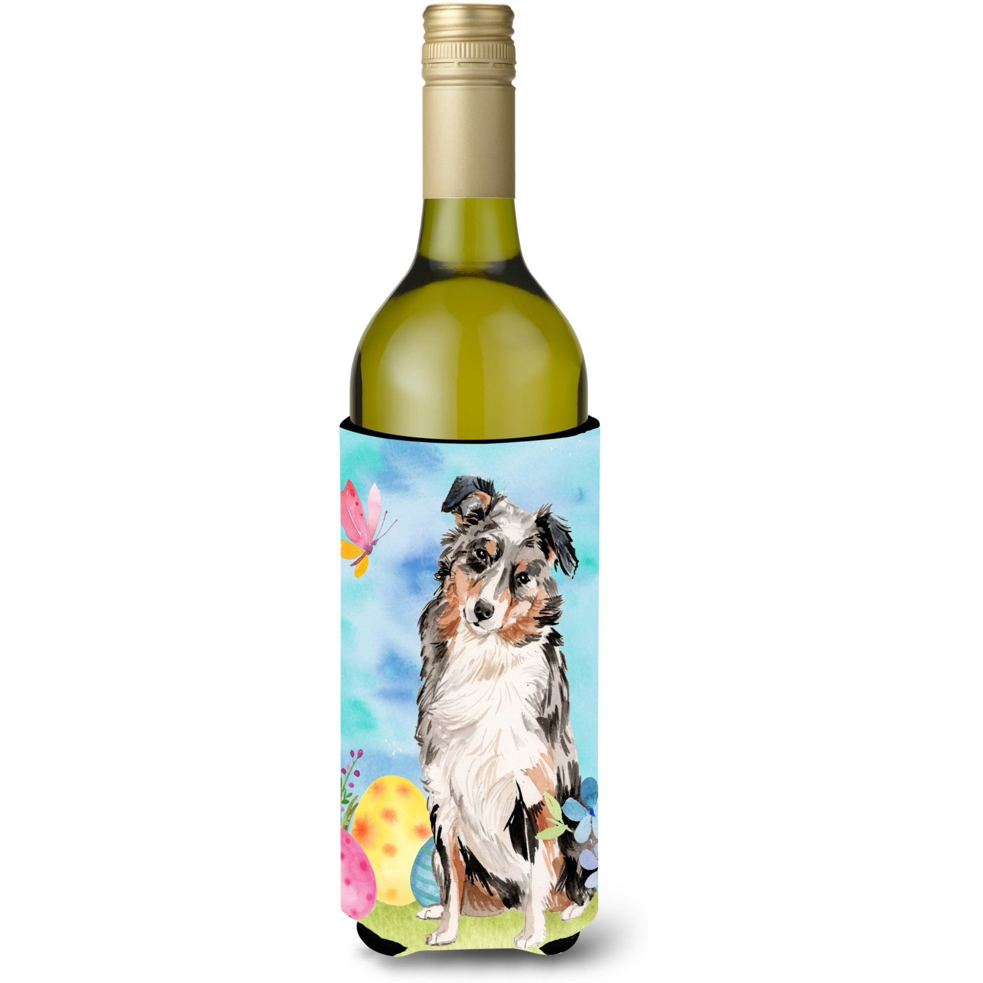 &quotCaroline's Treasures Australian Shepherd Easter Decorative Bottle Hugger, 750ml, Multicolor"