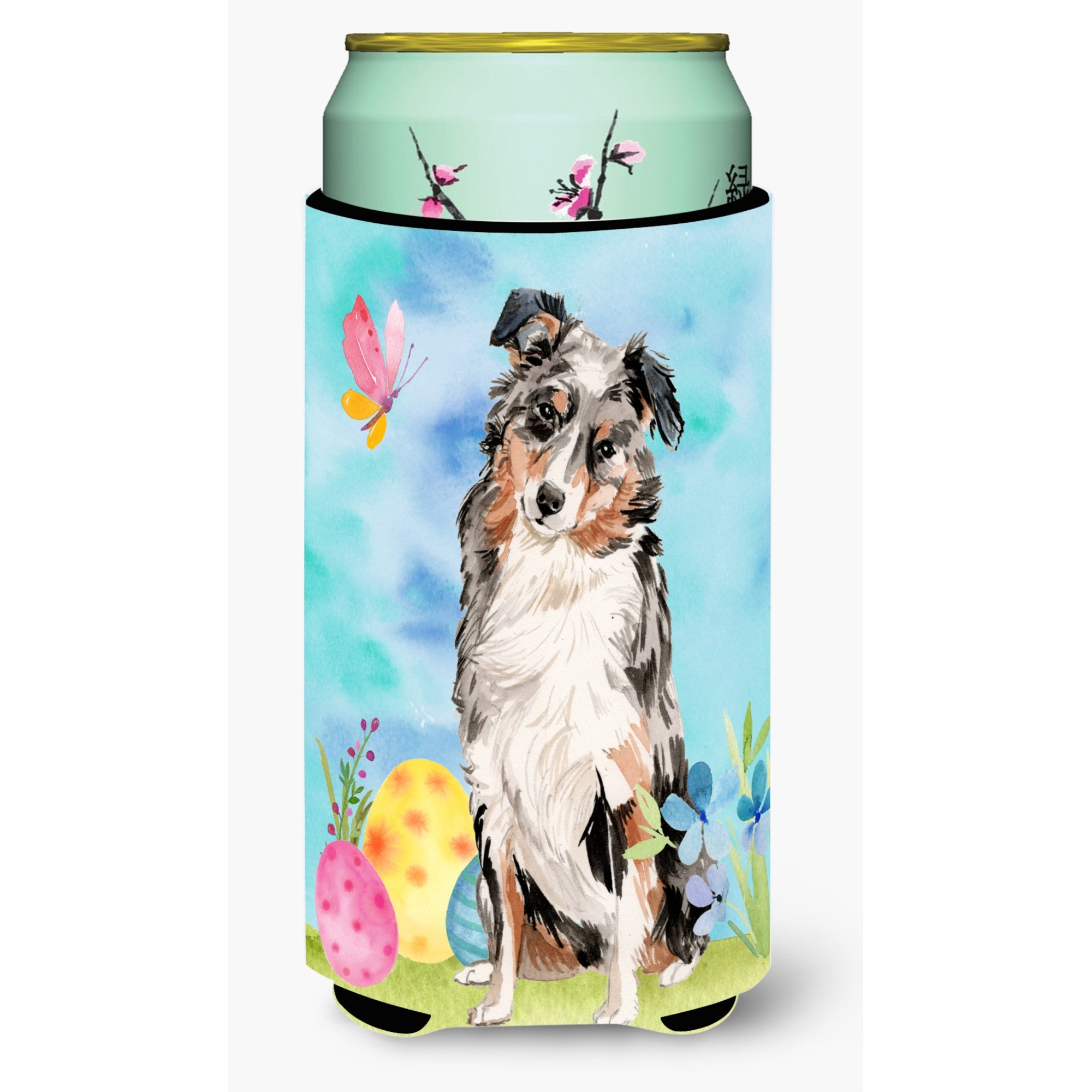 &quotCaroline's Treasures Australian Shepherd Easter Decorative Can Hugger, Tall, Multicolor"