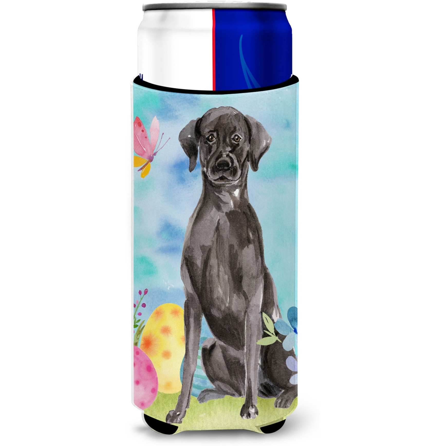 &quotCaroline's Treasures Black Labrador Easter Decorative Can Hugger, Slim, Multicolor"