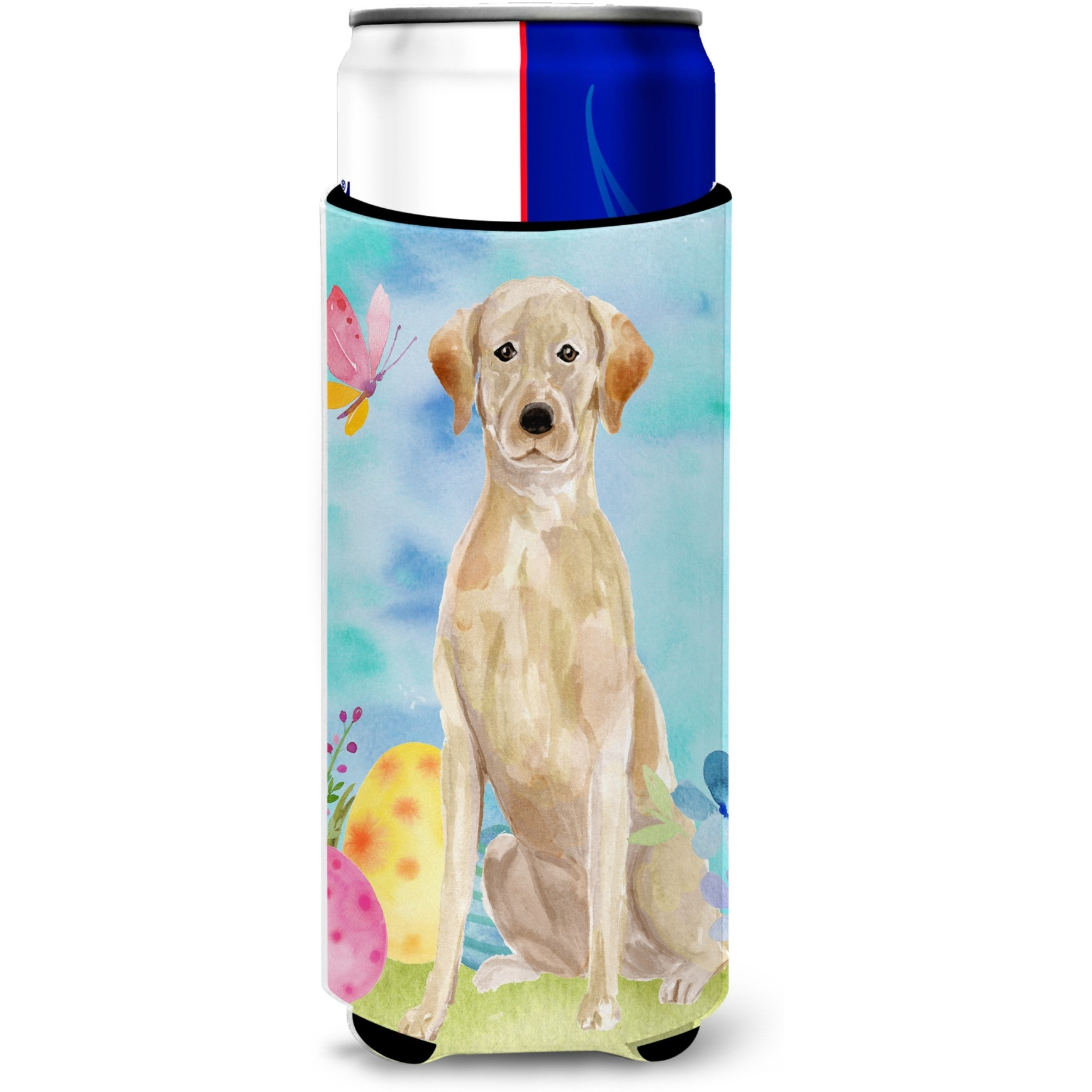 &quotCaroline's Treasures Yellow Labrador Easter Decorative Can Hugger, Slim, Multicolor"