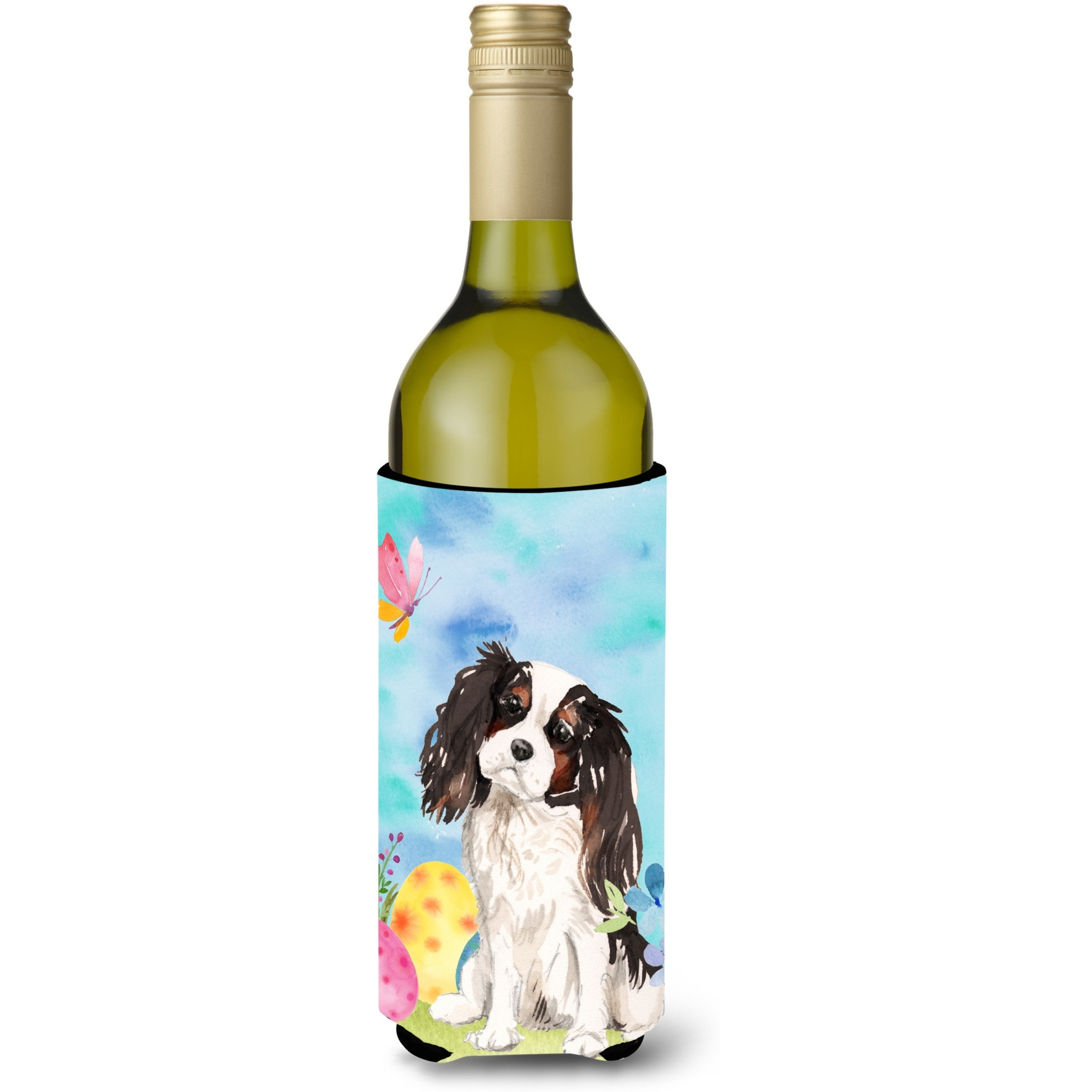 &quotCaroline's Treasures Tricolor Cavalier Spaniel Easter Decorative Bottle Hugger, 750ml, Multicolor"
