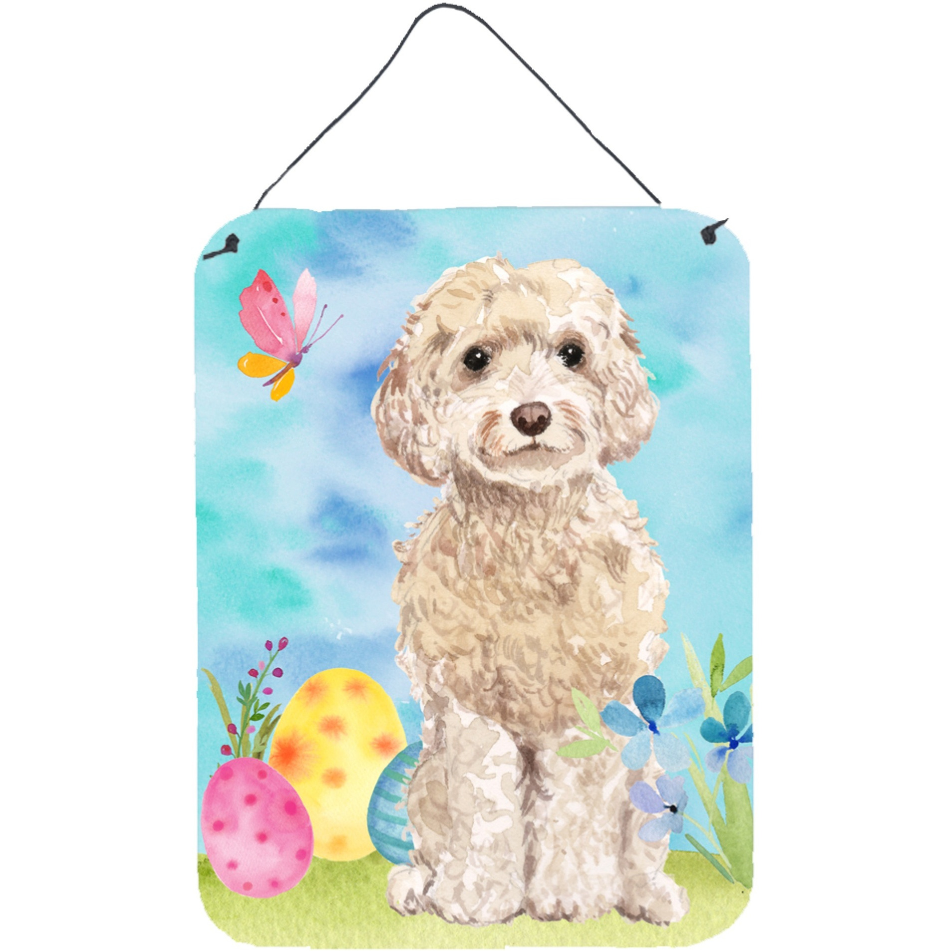 &quotCaroline's Treasures Champagne Cockapoo Easter Metal Print, 16"" x 12"", Multicolor"