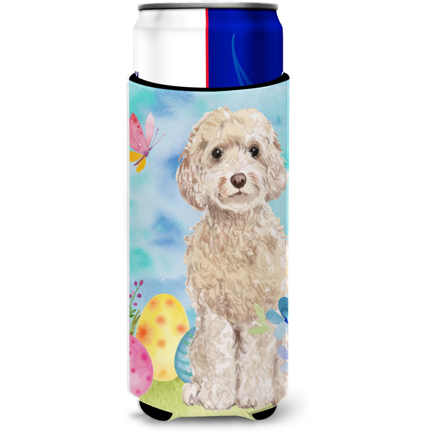 &quotCaroline's Treasures Champagne Cockapoo Easter Decorative Can Hugger, Slim, Multicolor"