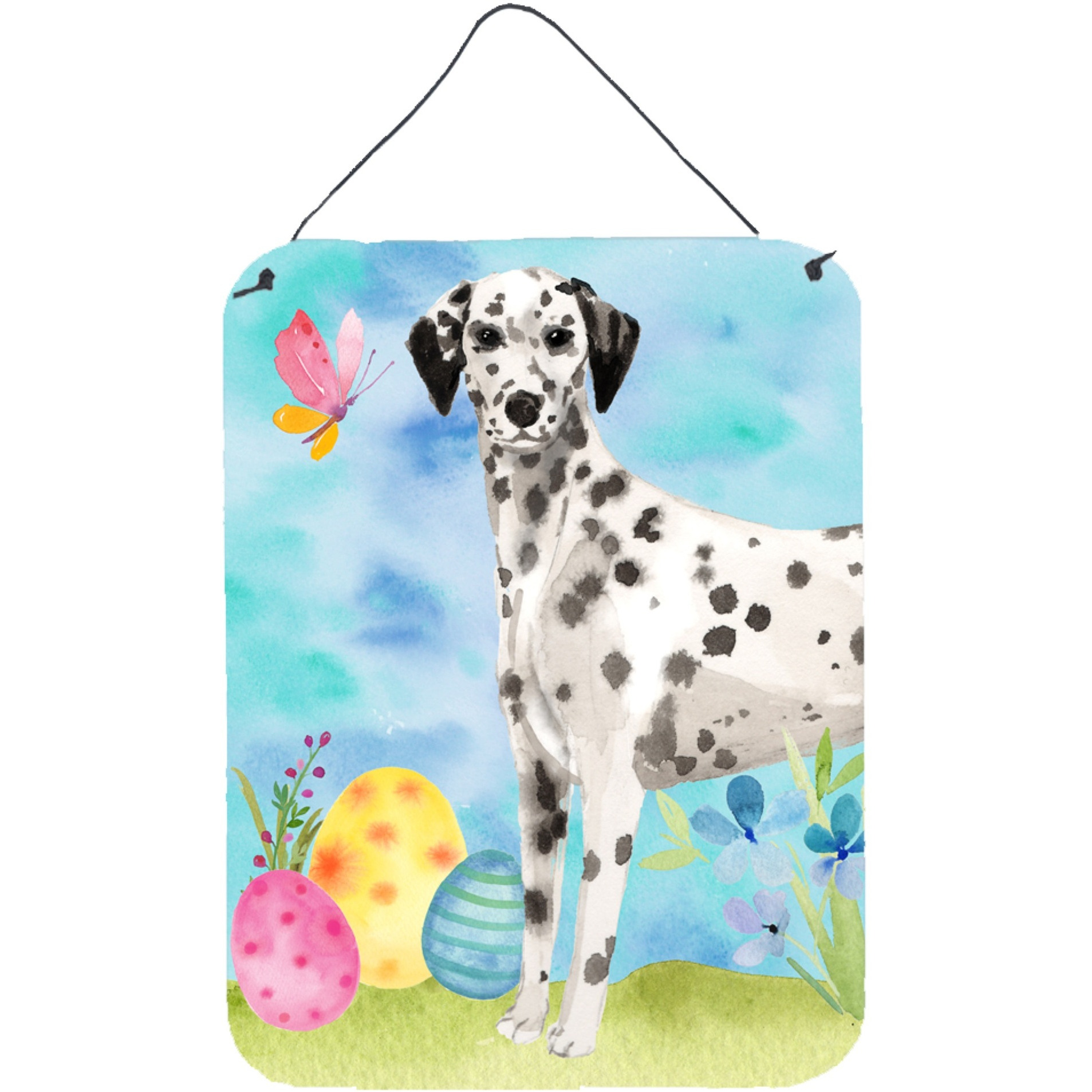 &quotCaroline's Treasures Dalmatian Easter Metal Print, 16"" x 12"", Multicolor"