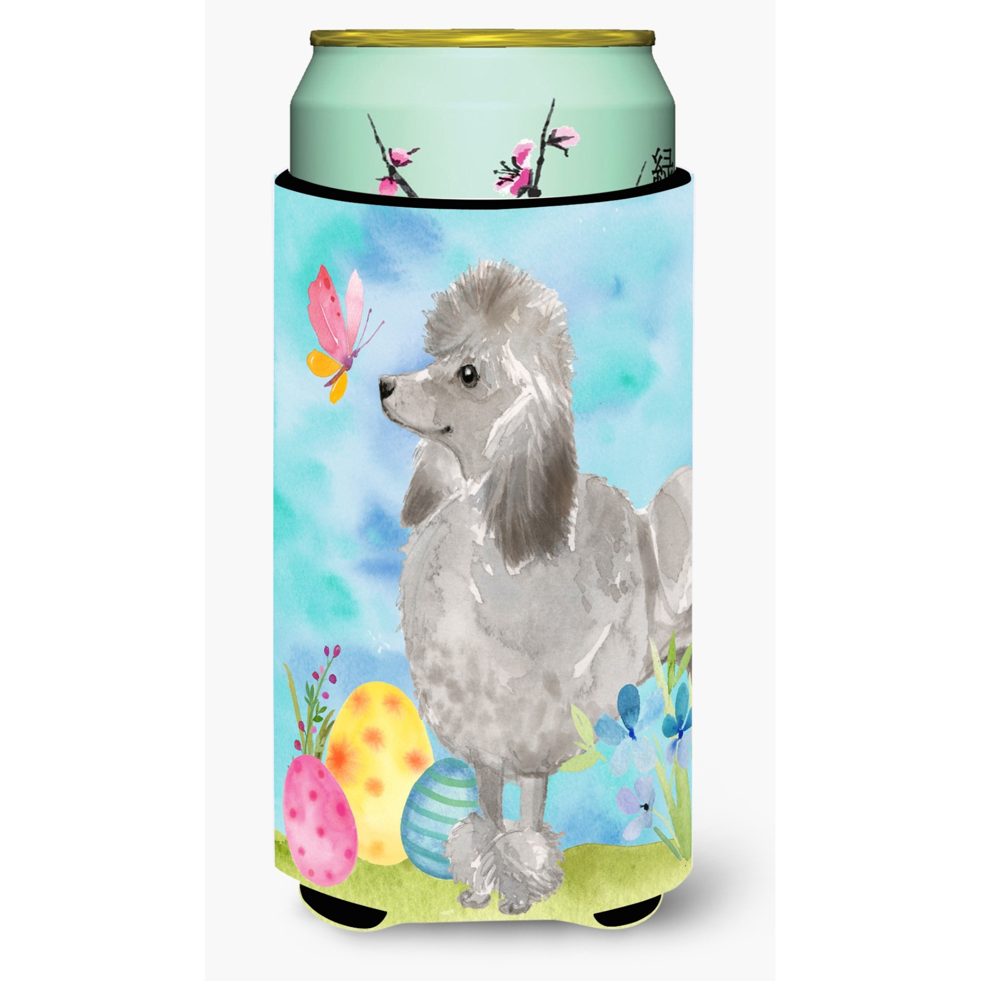 &quotCaroline's Treasures Grey Standard Poodle Easter Decorative Can Hugger, Tall, Multicolor"