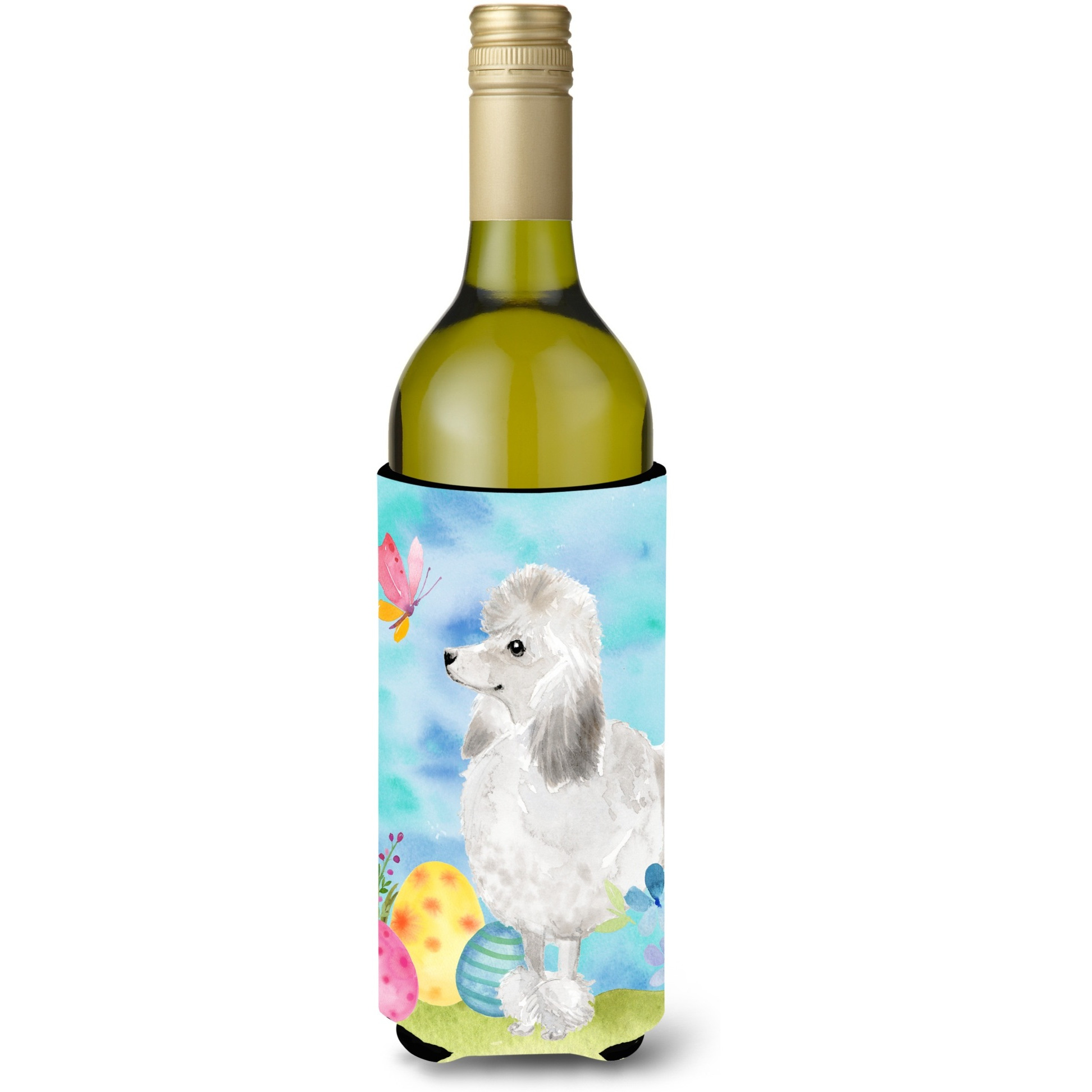 &quotCaroline's Treasures White Standard Poodle Easter Decorative Bottle Hugger, 750ml, Multicolor"