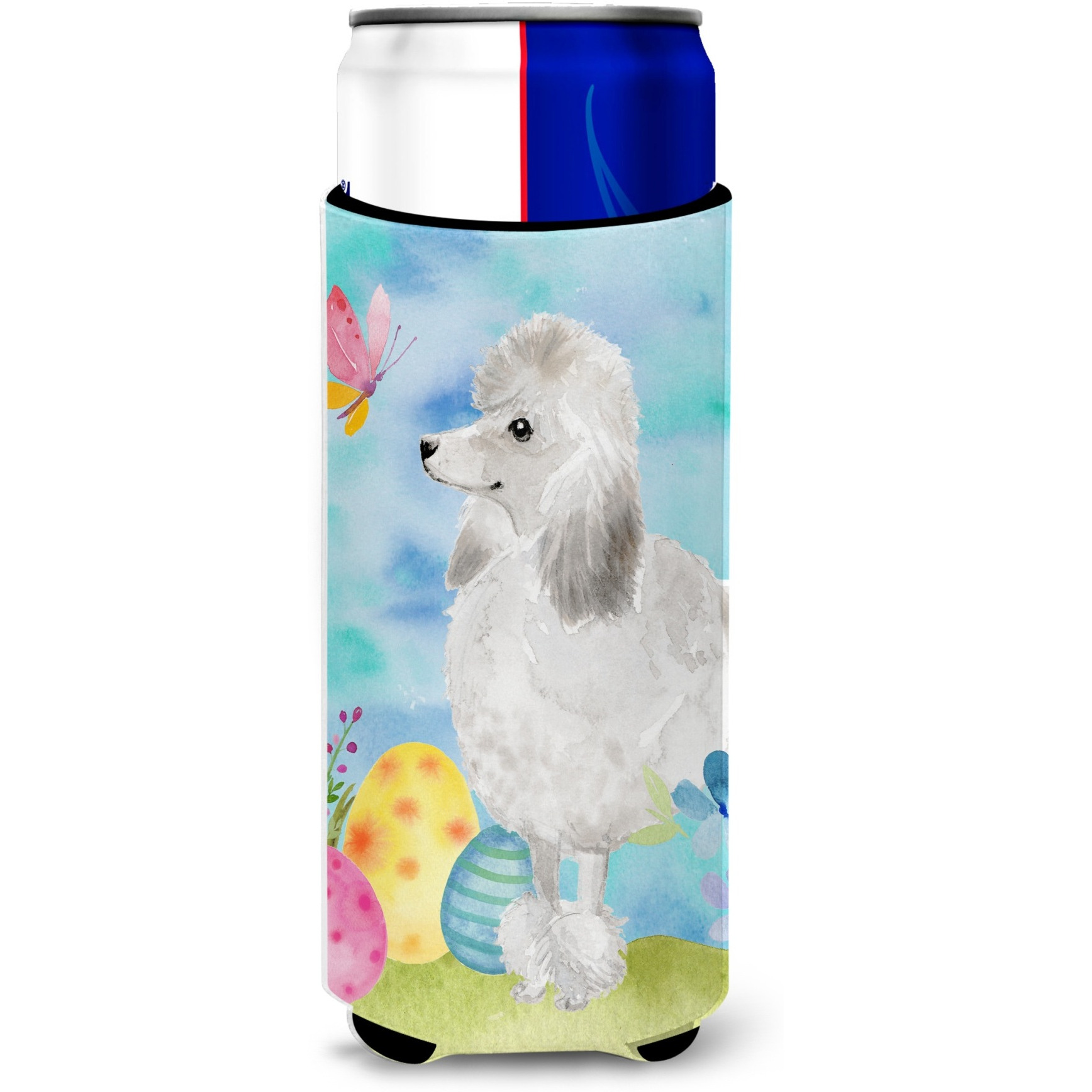 &quotCaroline's Treasures White Standard Poodle Easter Decorative Can Hugger, Slim, Multicolor"