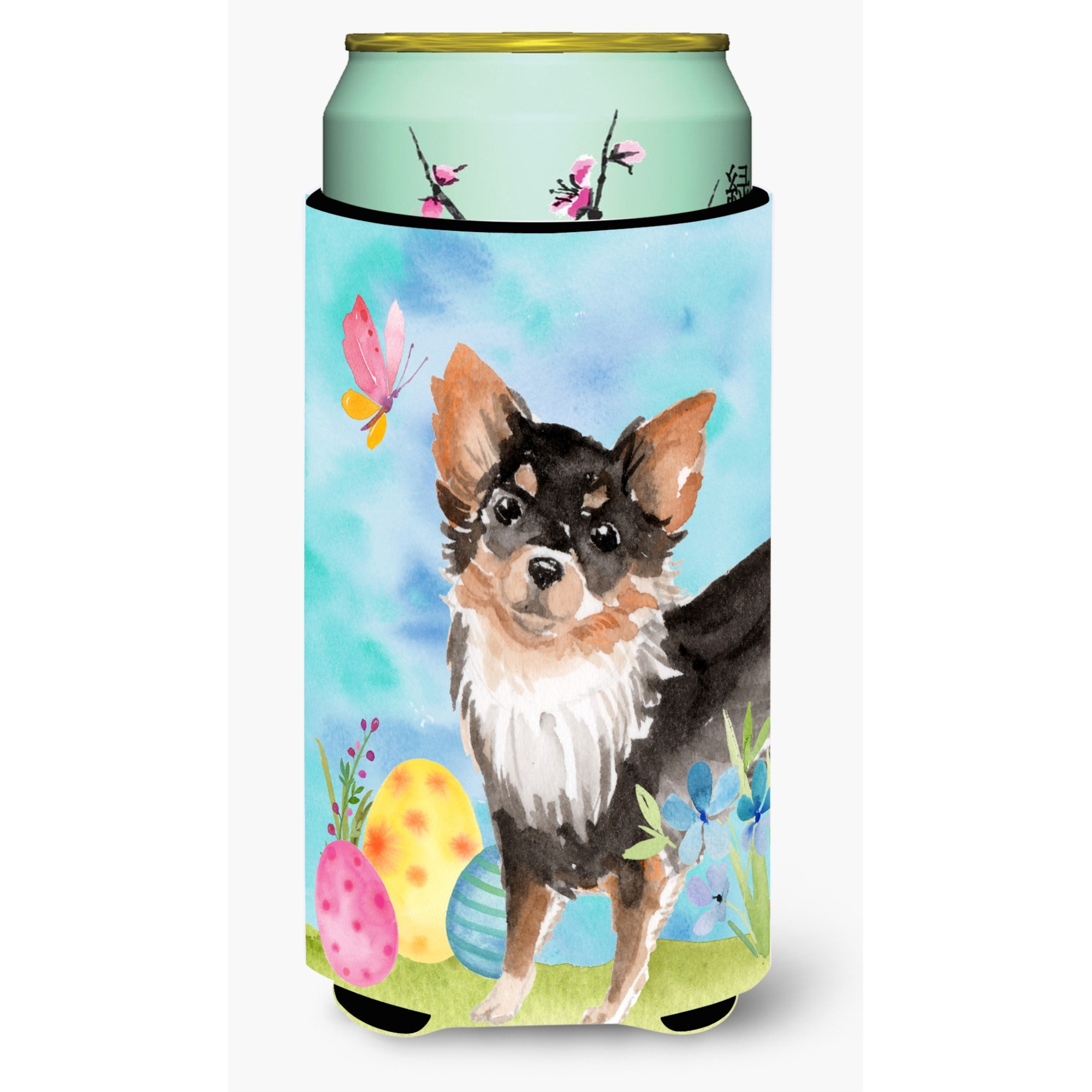 &quotCaroline's Treasures Long Haired Chihuahua Easter Decorative Can Hugger, Tall, Multicolor"