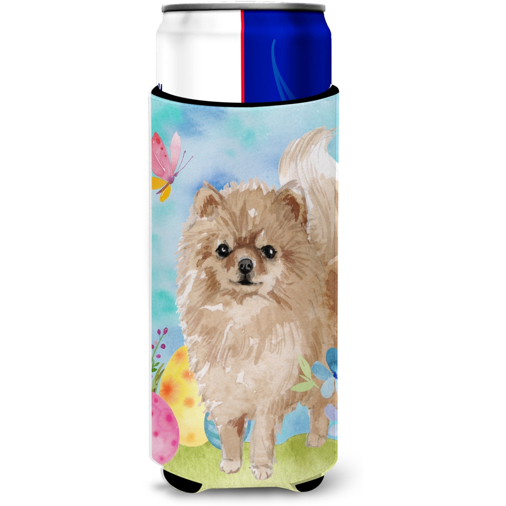&quotCaroline's Treasures Pomeranian Easter Decorative Can Hugger, Slim, Multicolor"