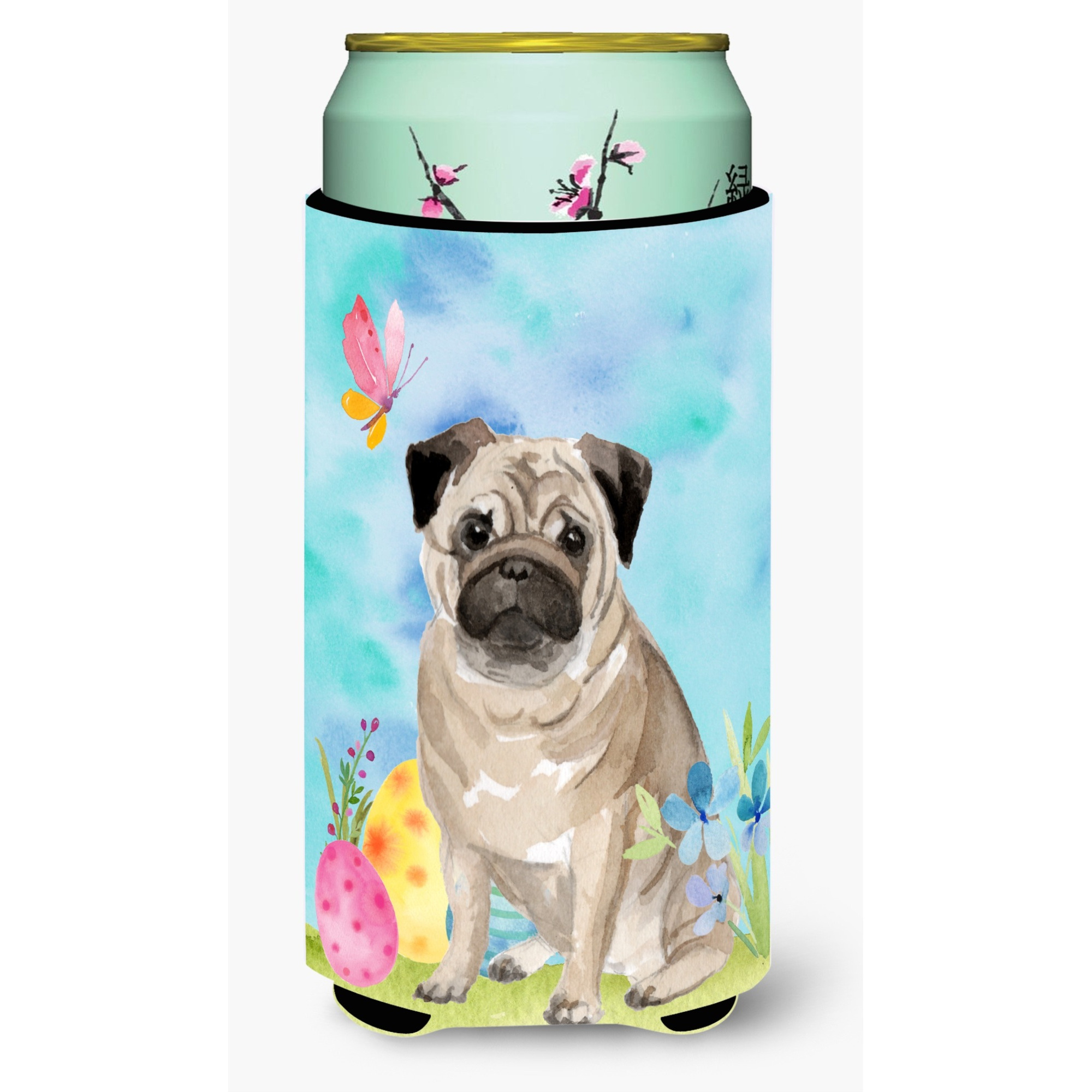 &quotCaroline's Treasures Fawn Pug Easter Decorative Can Hugger, Tall, Multicolor"