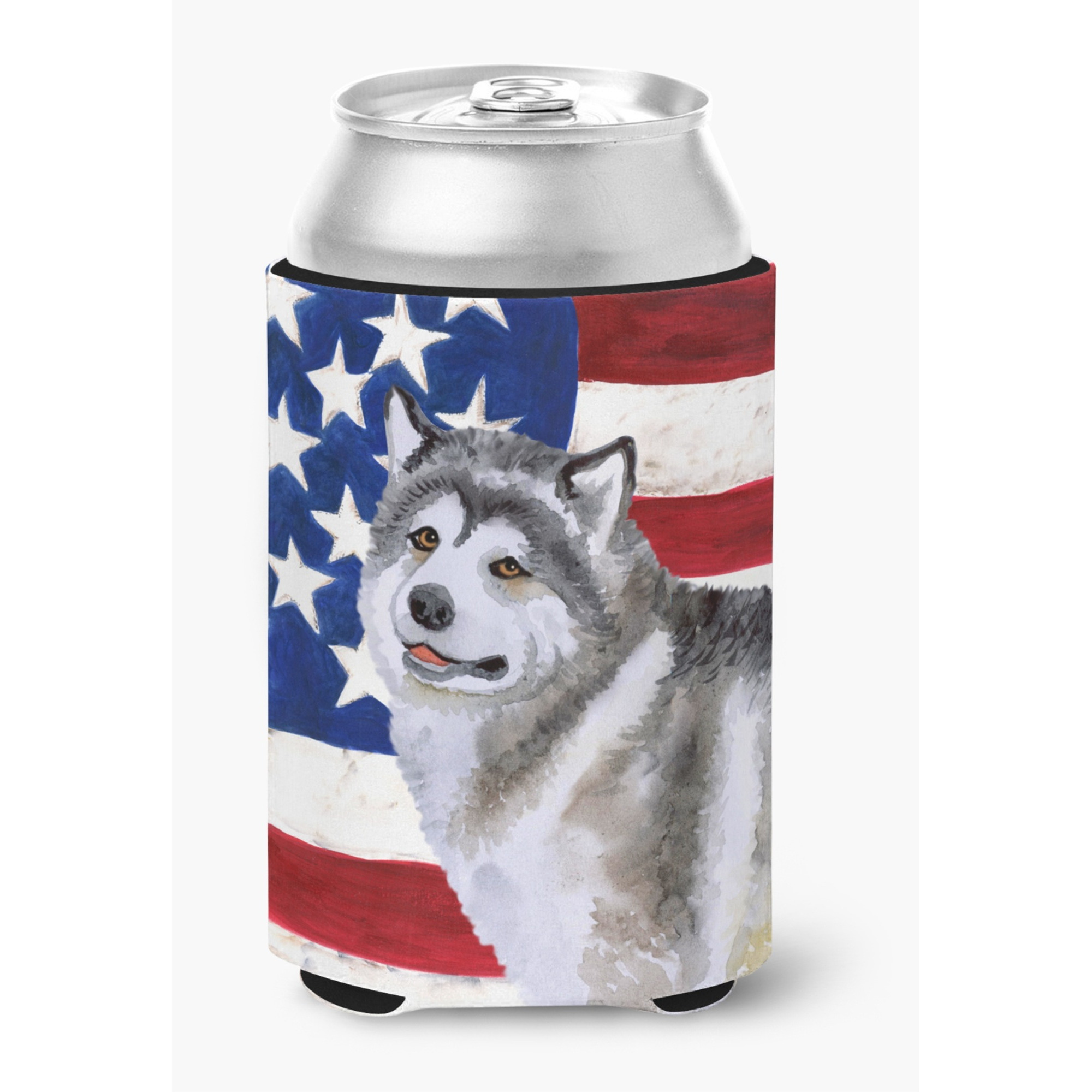 &quotCaroline's Treasures Alaskan Malamute Patriotic Decorative Can Hugger, Multicolor"