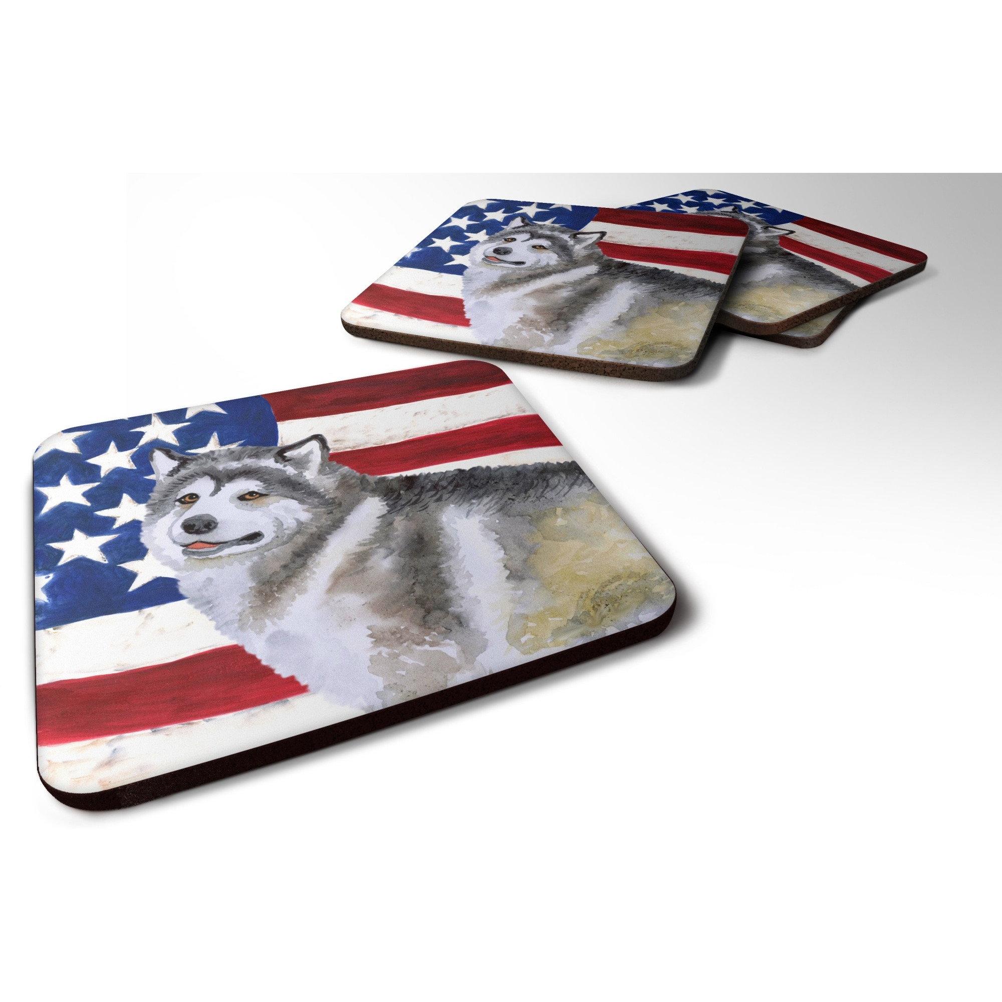 &quotCaroline's Treasures Alaskan Malamute Patriotic Decorative coasters, Multicolor"