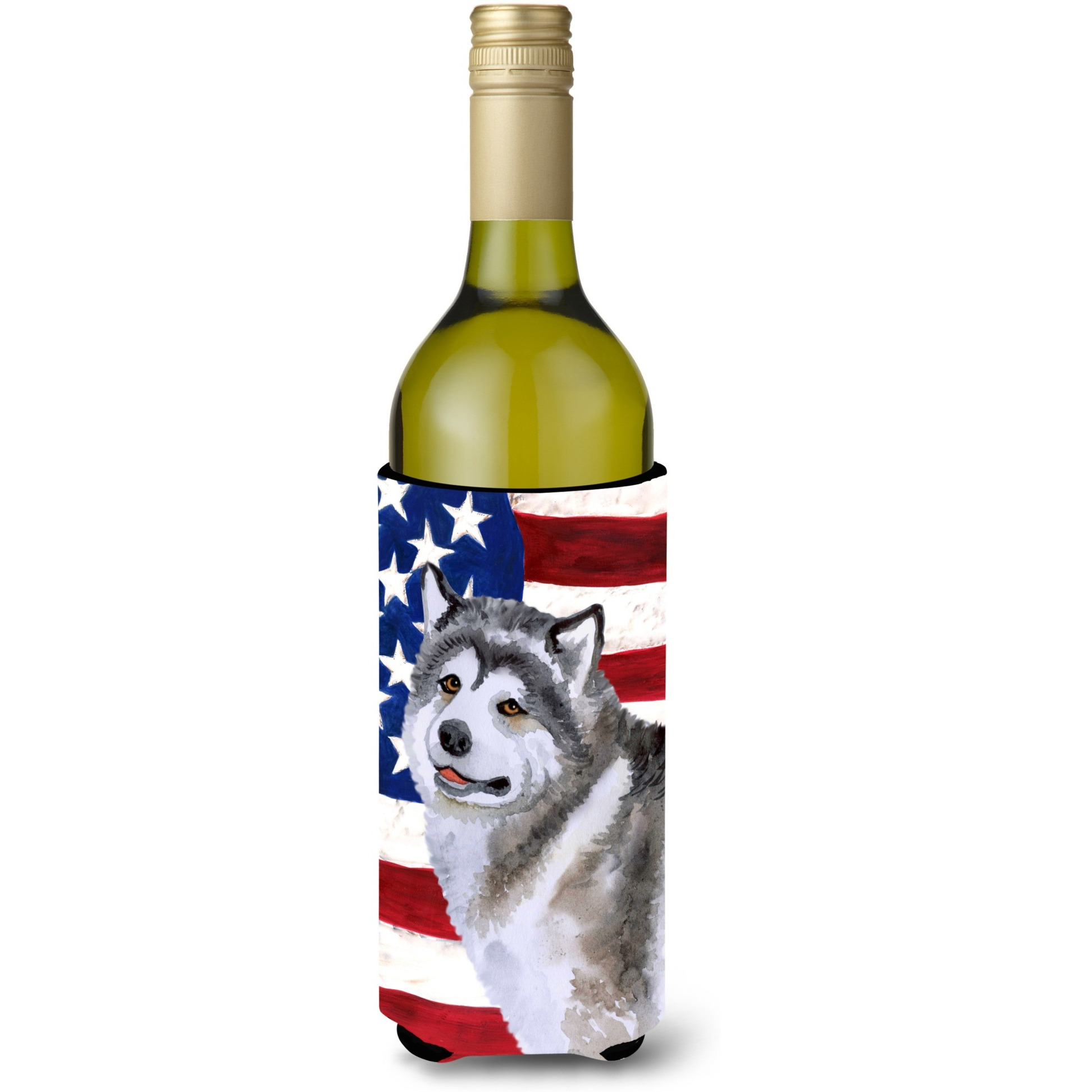 &quotCaroline's Treasures Alaskan Malamute Patriotic Decorative Bottle Hugger, 750ml, Multicolor"