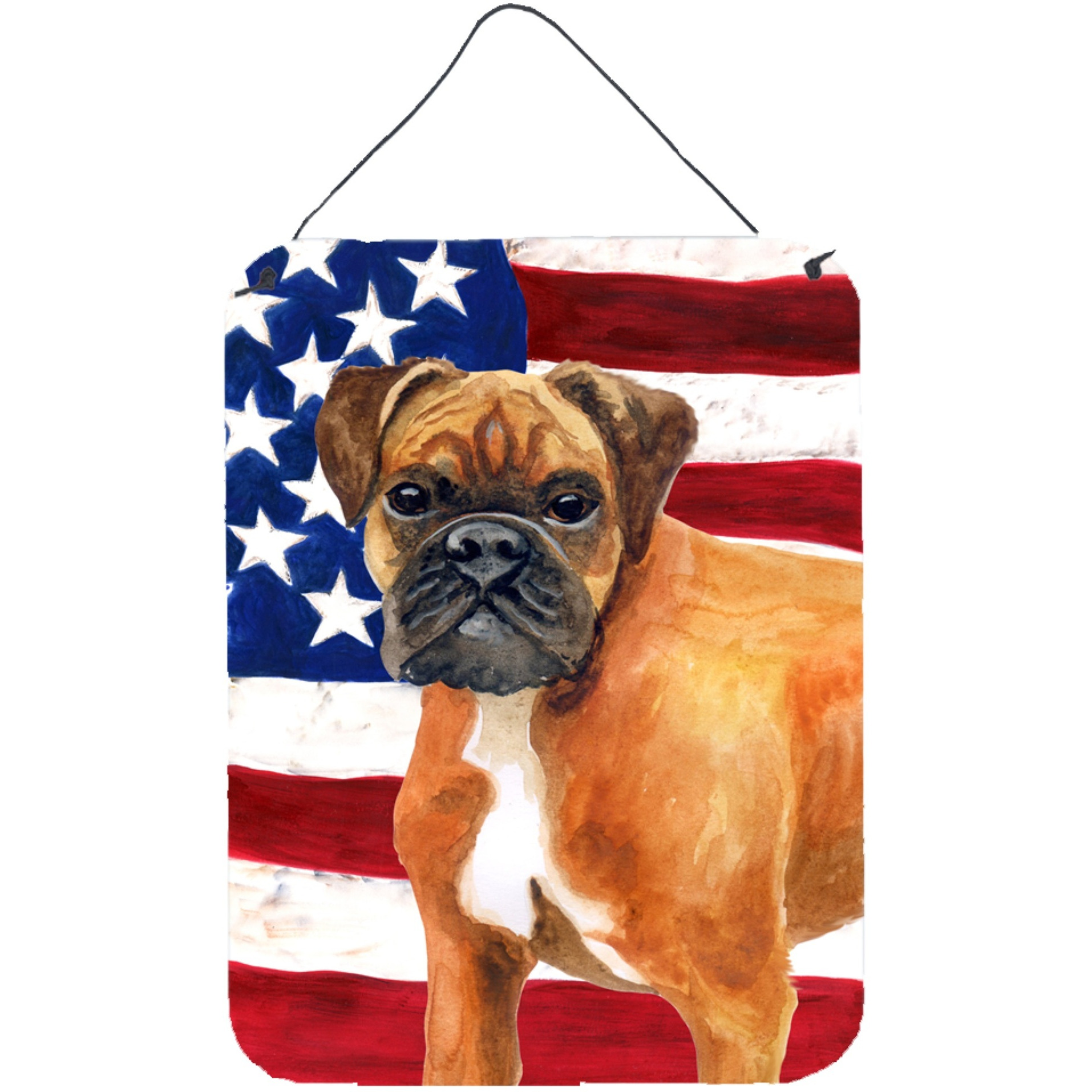 &quotCaroline's Treasures German Boxer Patriotic Metal Print, 16"" x 12"", Multicolor"