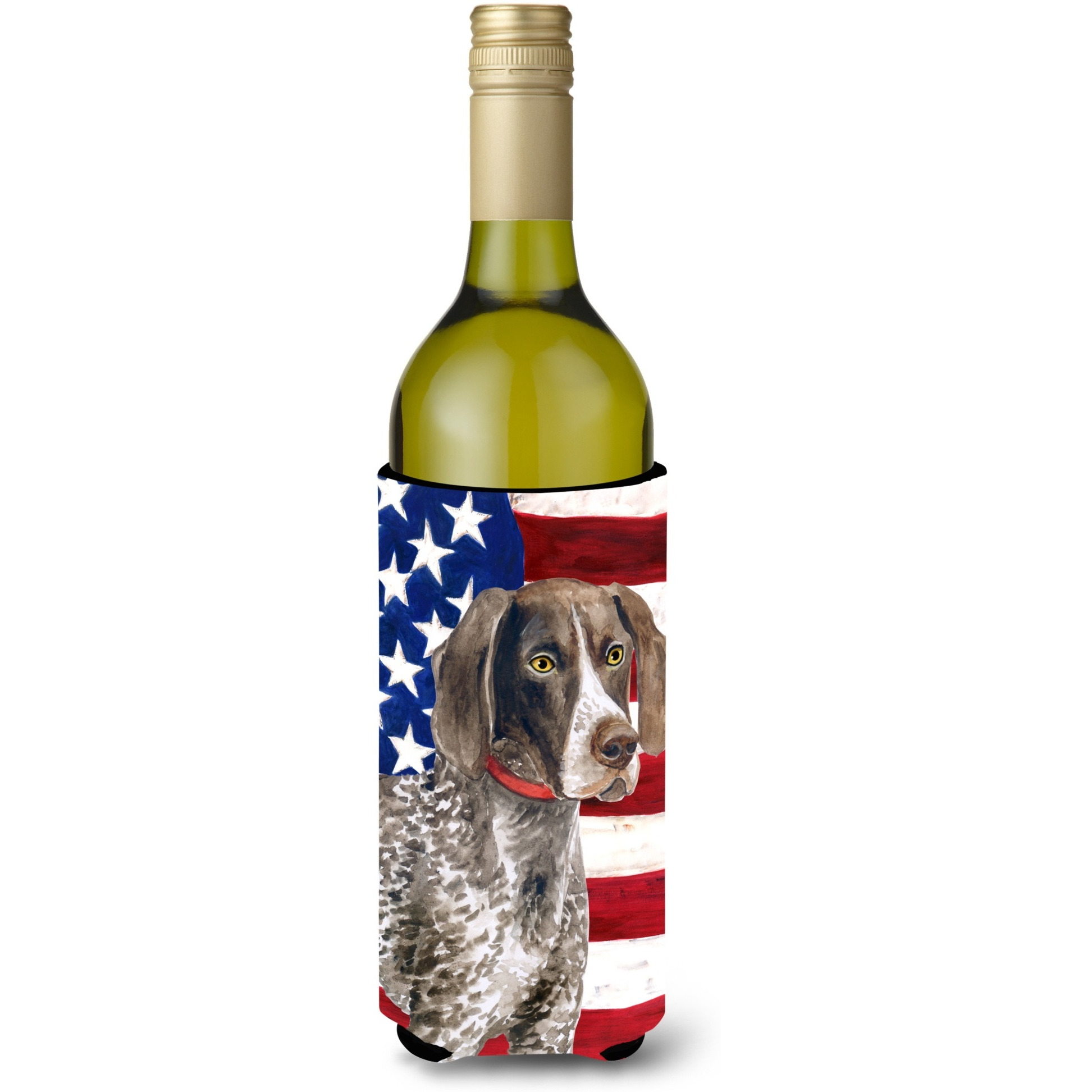&quotCaroline's Treasures German Shorthaired Pointer Patriotic Decorative Bottle Hugger, 750ml, Multicolor"