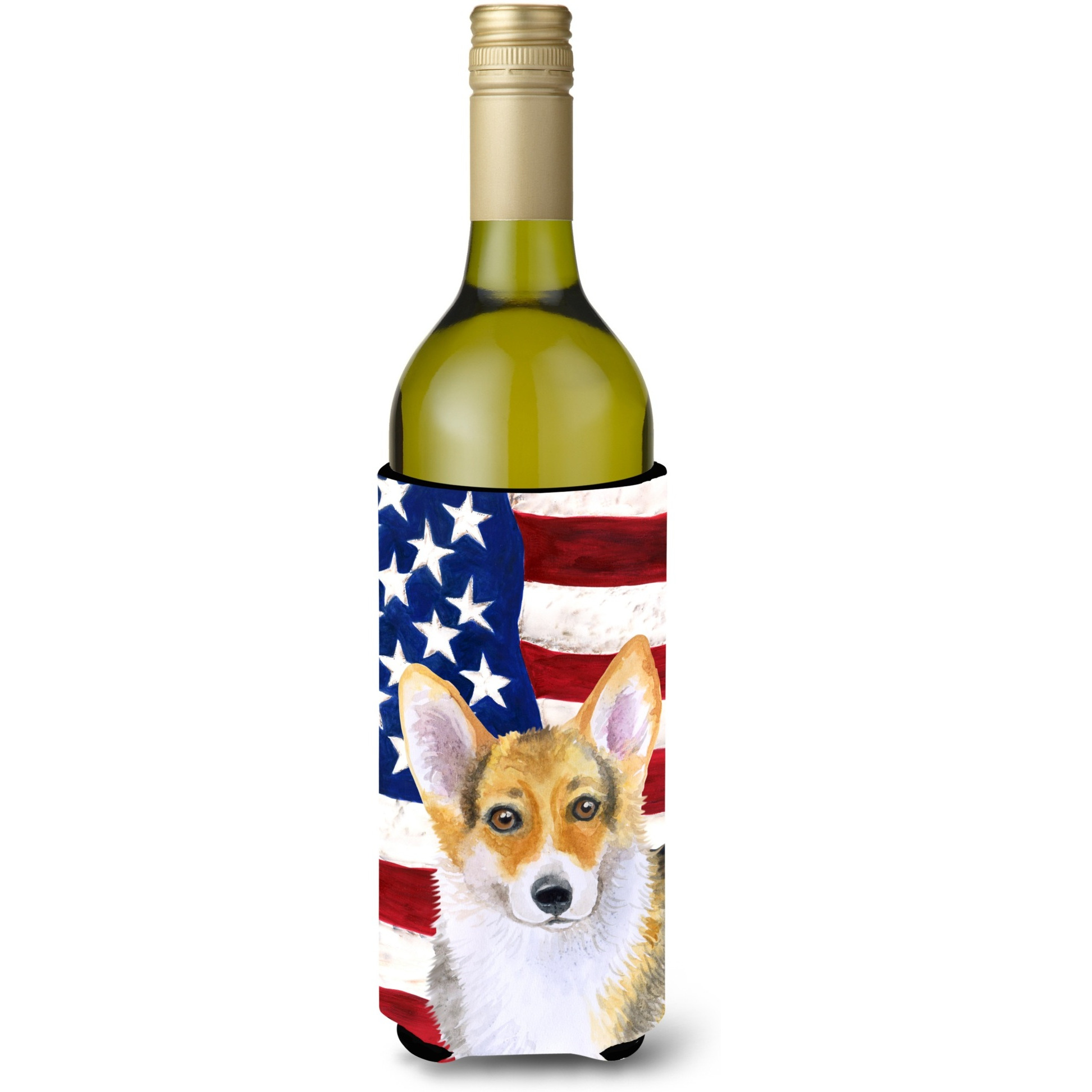 &quotCaroline's Treasures Pembroke Corgi Patriotic Decorative Bottle Hugger, 750ml, Multicolor"