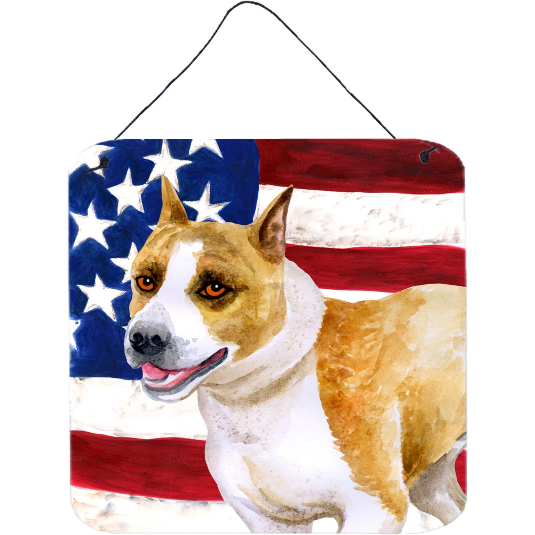 &quotCaroline's Treasures Staffordshire Patriotic Metal Print, 6h x 6w, USA American Flag"
