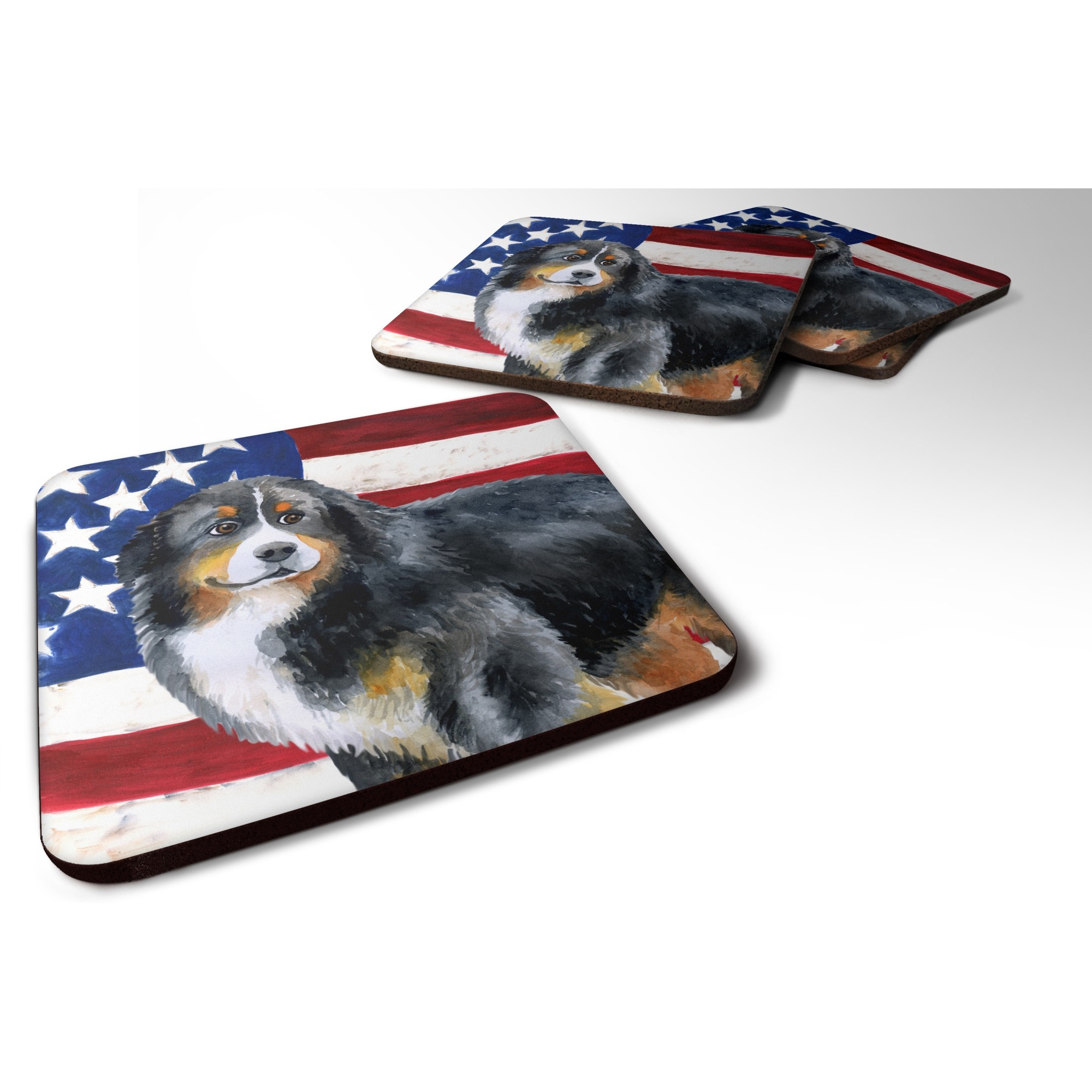 &quotCaroline's Treasures Bernese Mountain Dog Patriotic Decorative coasters, Multicolor"