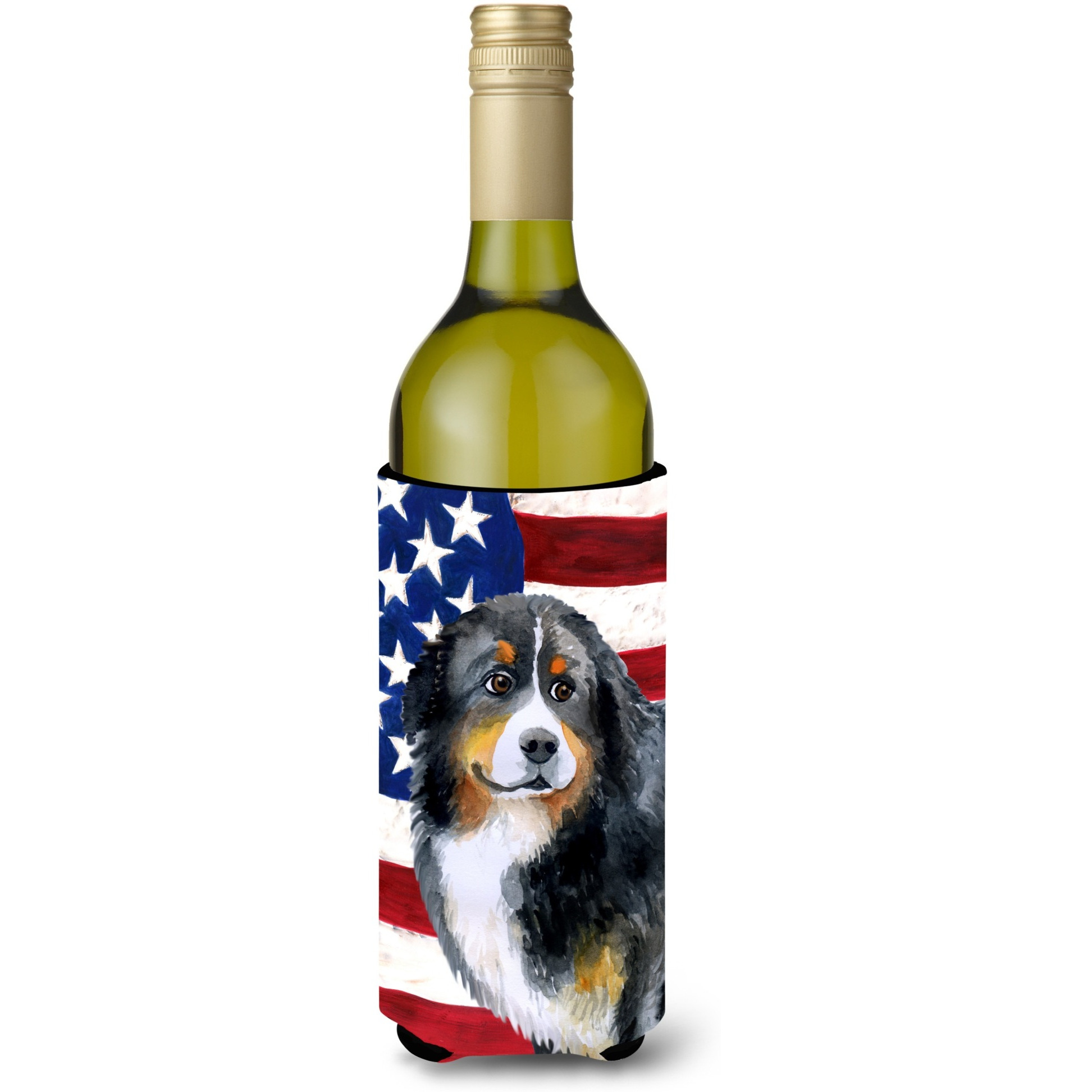 &quotCaroline's Treasures Bernese Mountain Dog Patriotic Decorative Bottle Hugger, 750ml, Multicolor"