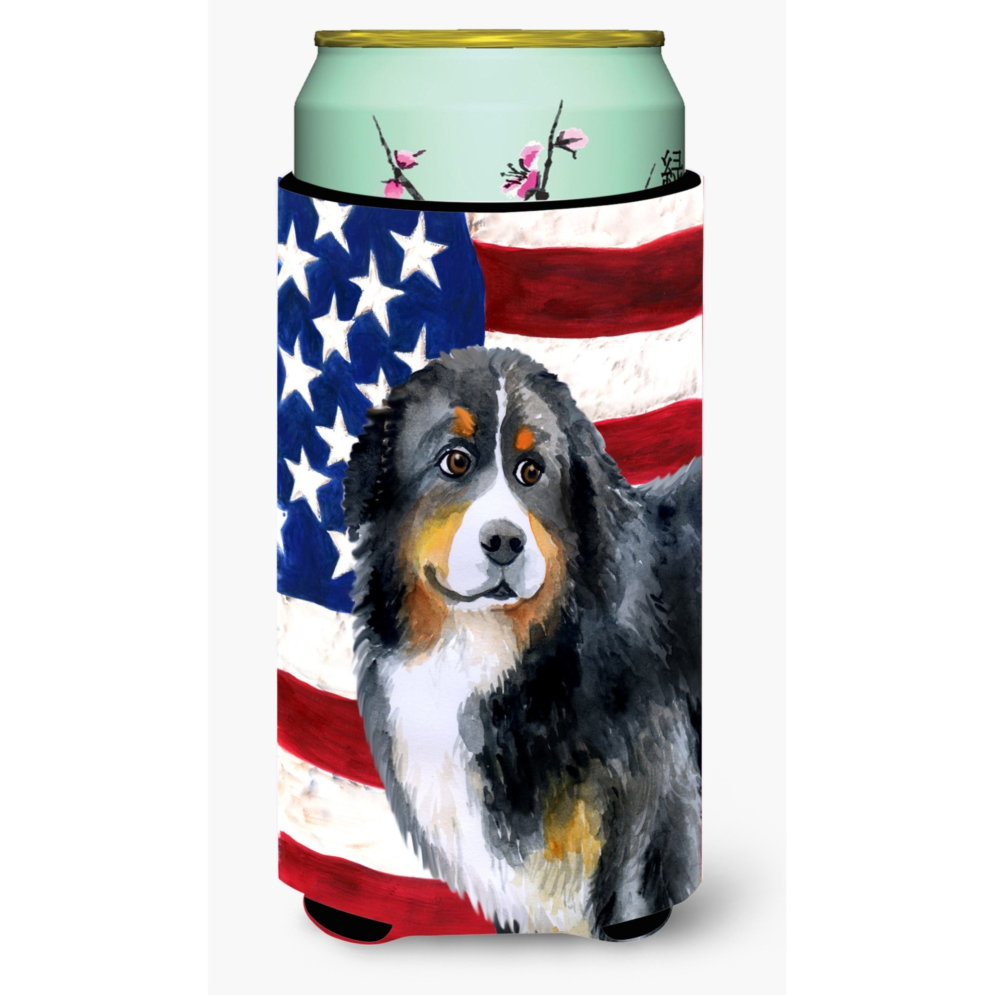 &quotCaroline's Treasures Bernese Mountain Dog Patriotic Decorative Can Hugger, Tall Boy, Multicolor"