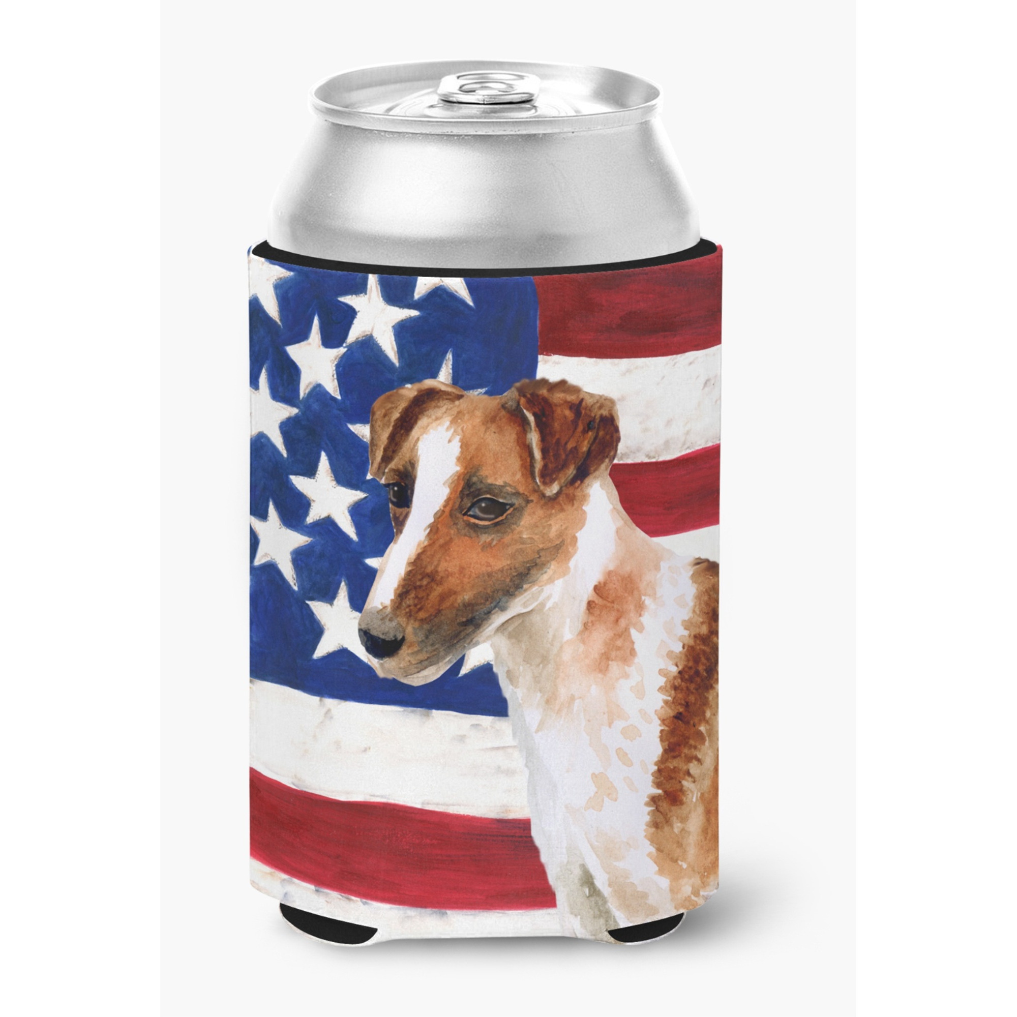 &quotCaroline's Treasures Smooth Fox Terrier Patriotic Decorative Can Hugger, Multicolor"