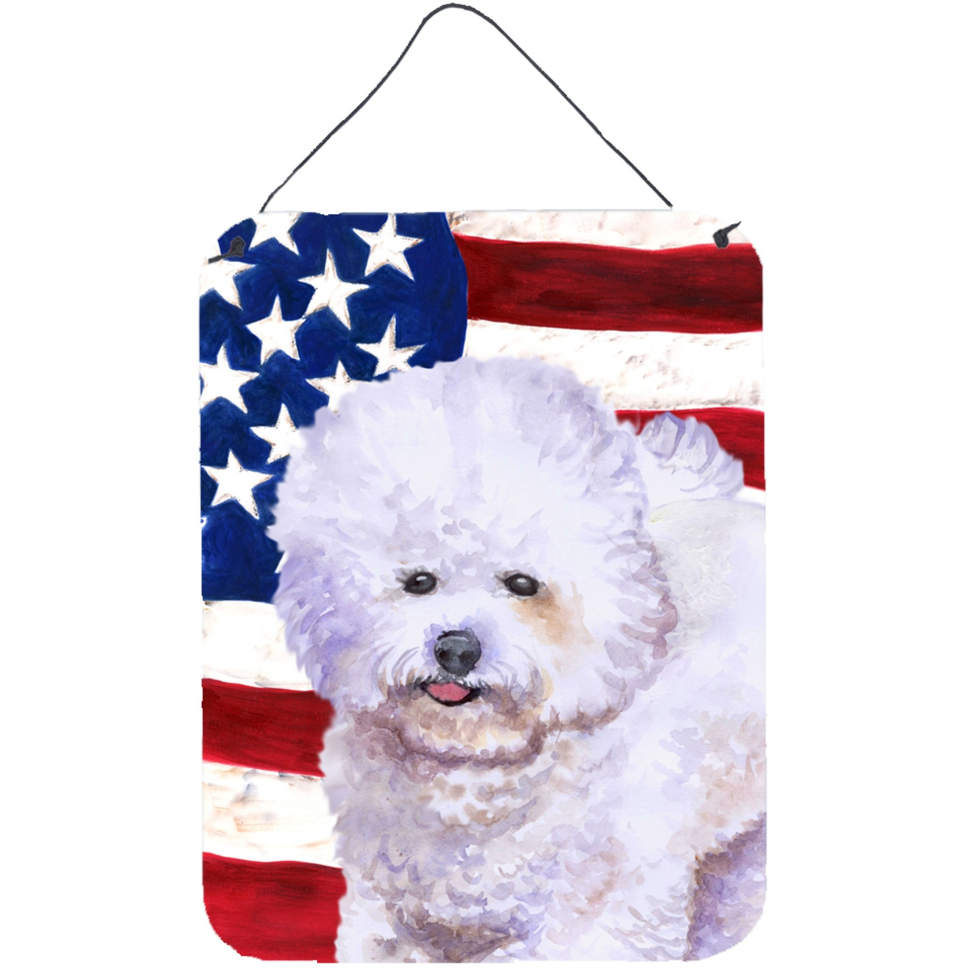 &quotCaroline's Treasures Bichon Frise Patriotic Metal Print, 16"" x 12"", Multicolor"