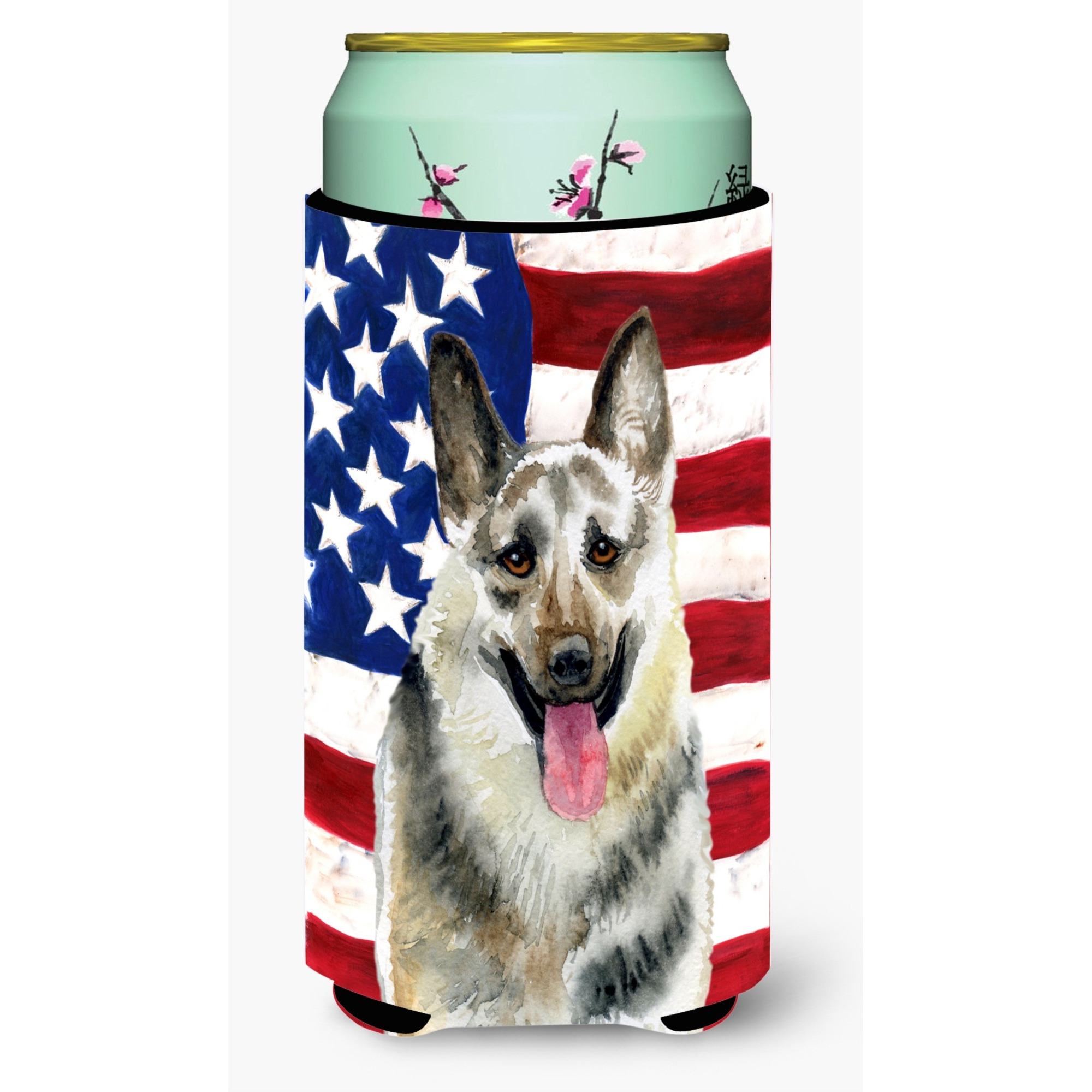 &quotCaroline's Treasures East-European Shepherd Patriotic Decorative Can Hugger, Tall Boy, Multicolor"