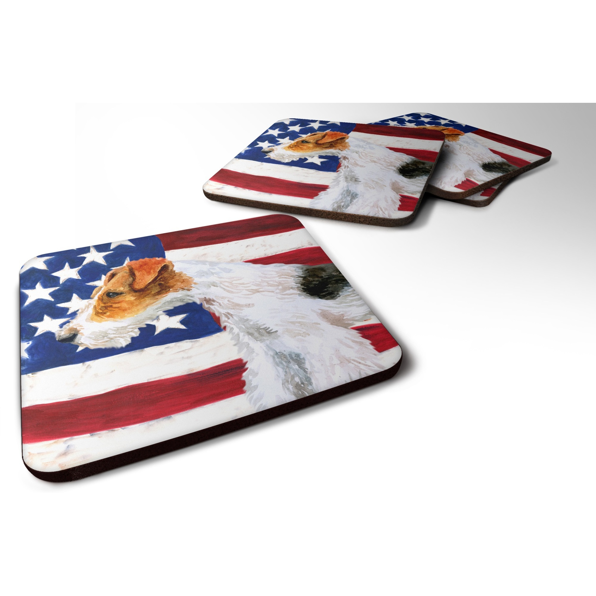 &quotCaroline's Treasures Fox Terrier Patriotic Decorative coasters, Multicolor"
