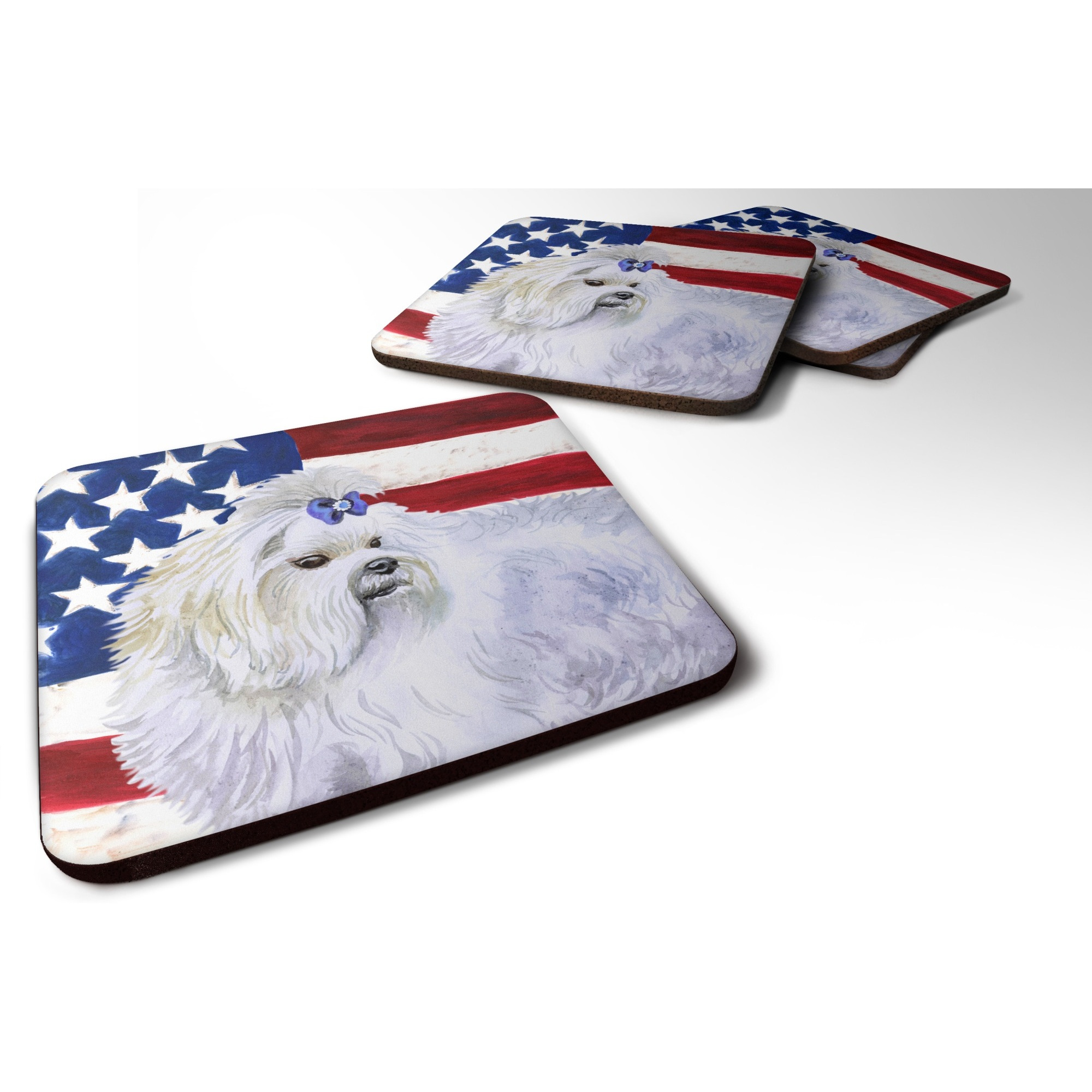 &quotCaroline's Treasures Maltese Patriotic Decorative coasters, Multicolor"