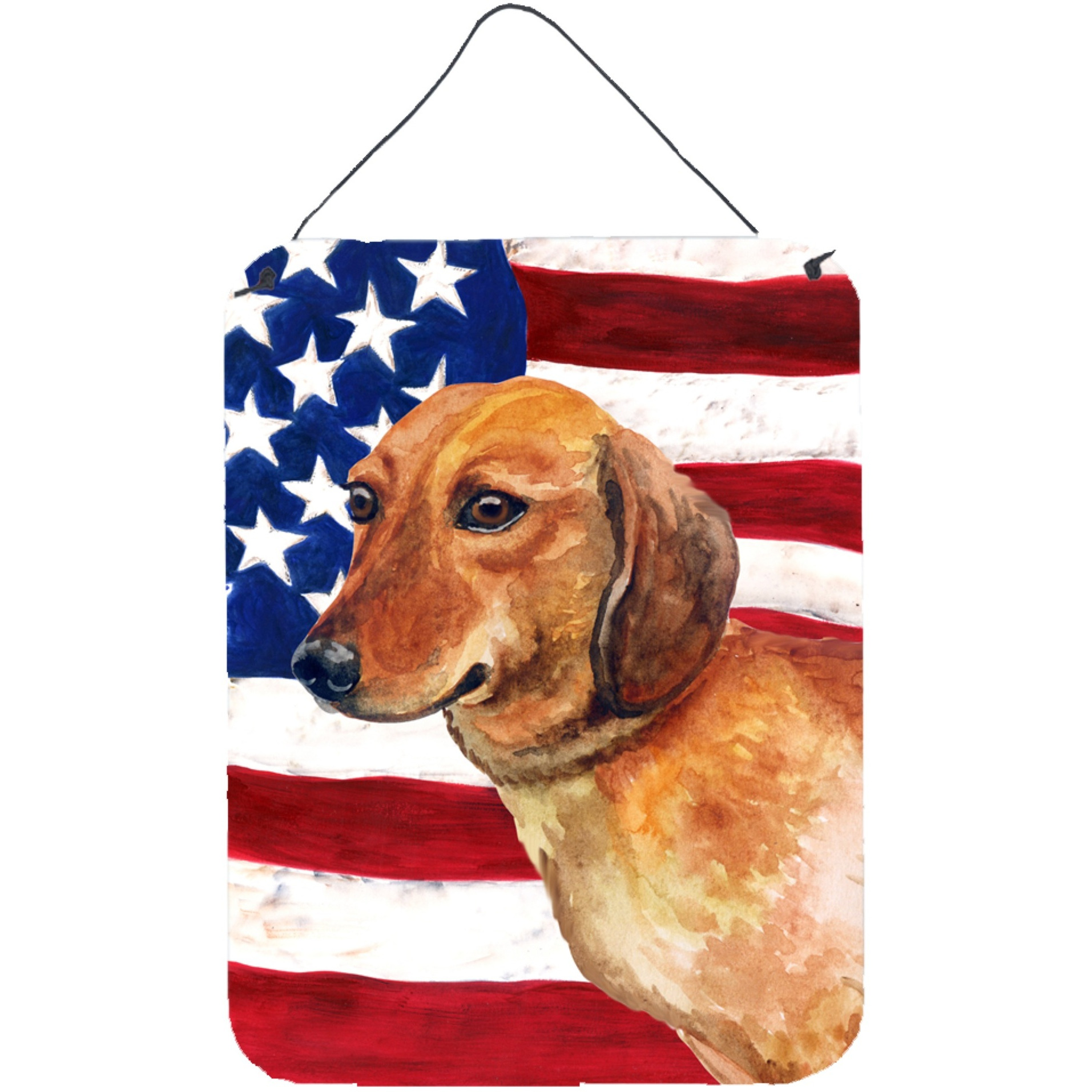 &quotCaroline's Treasures Dachshund Patriotic Metal Print, 16"" x 12"", Multicolor"