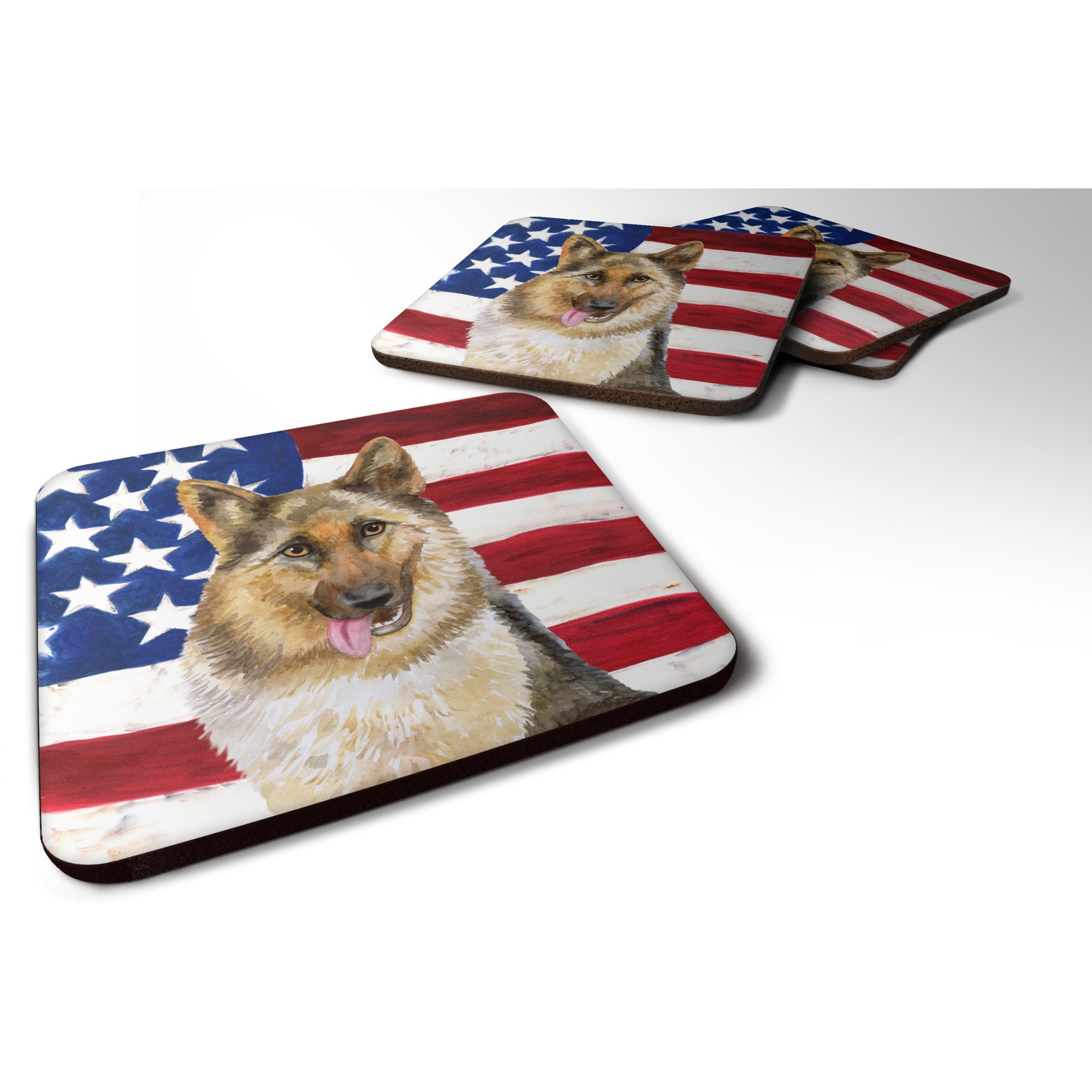 &quotCaroline's Treasures German Shepherd Patriotic Decorative coasters, Multicolor"