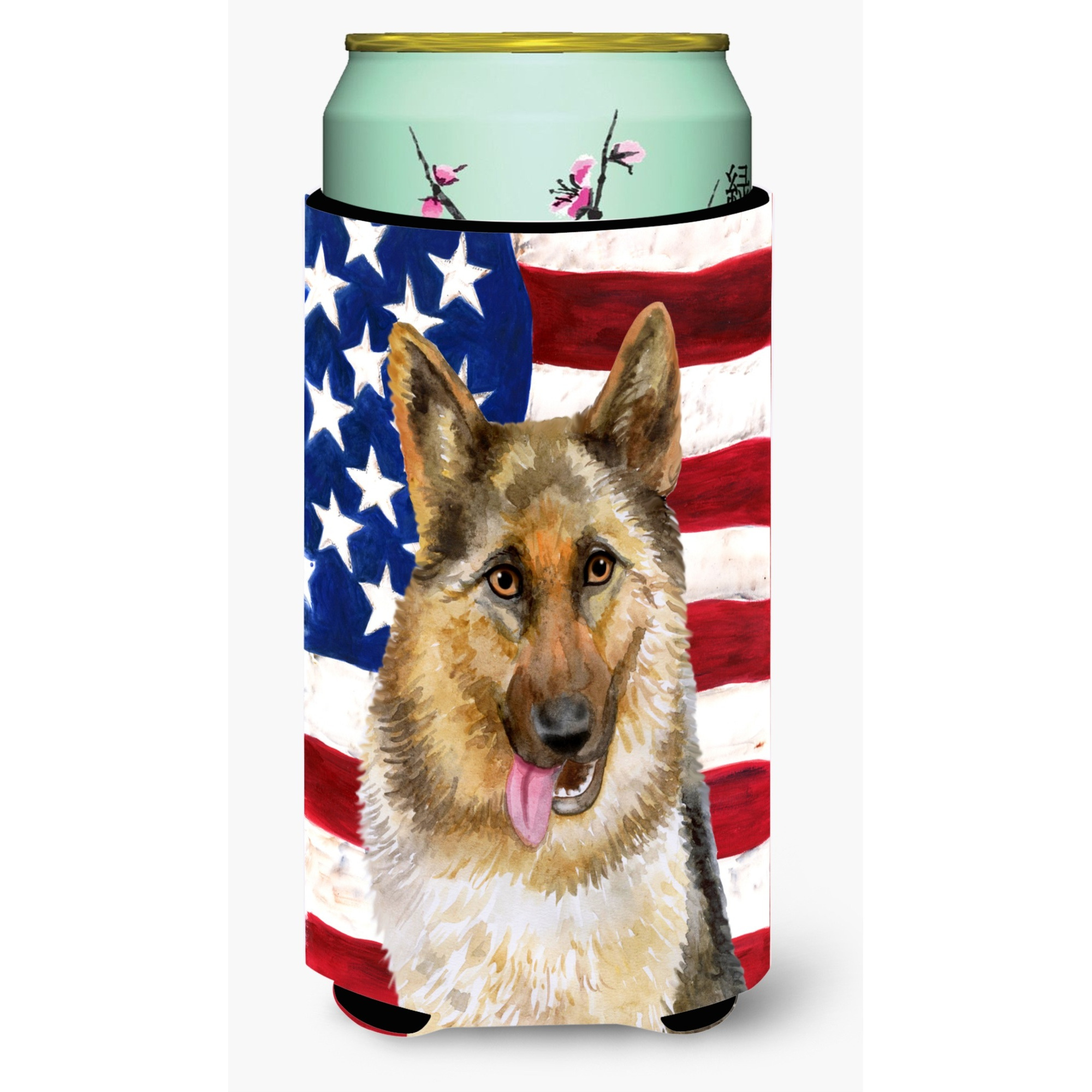 &quotCaroline's Treasures German Shepherd Patriotic Decorative Can Hugger, Tall Boy, Multicolor"