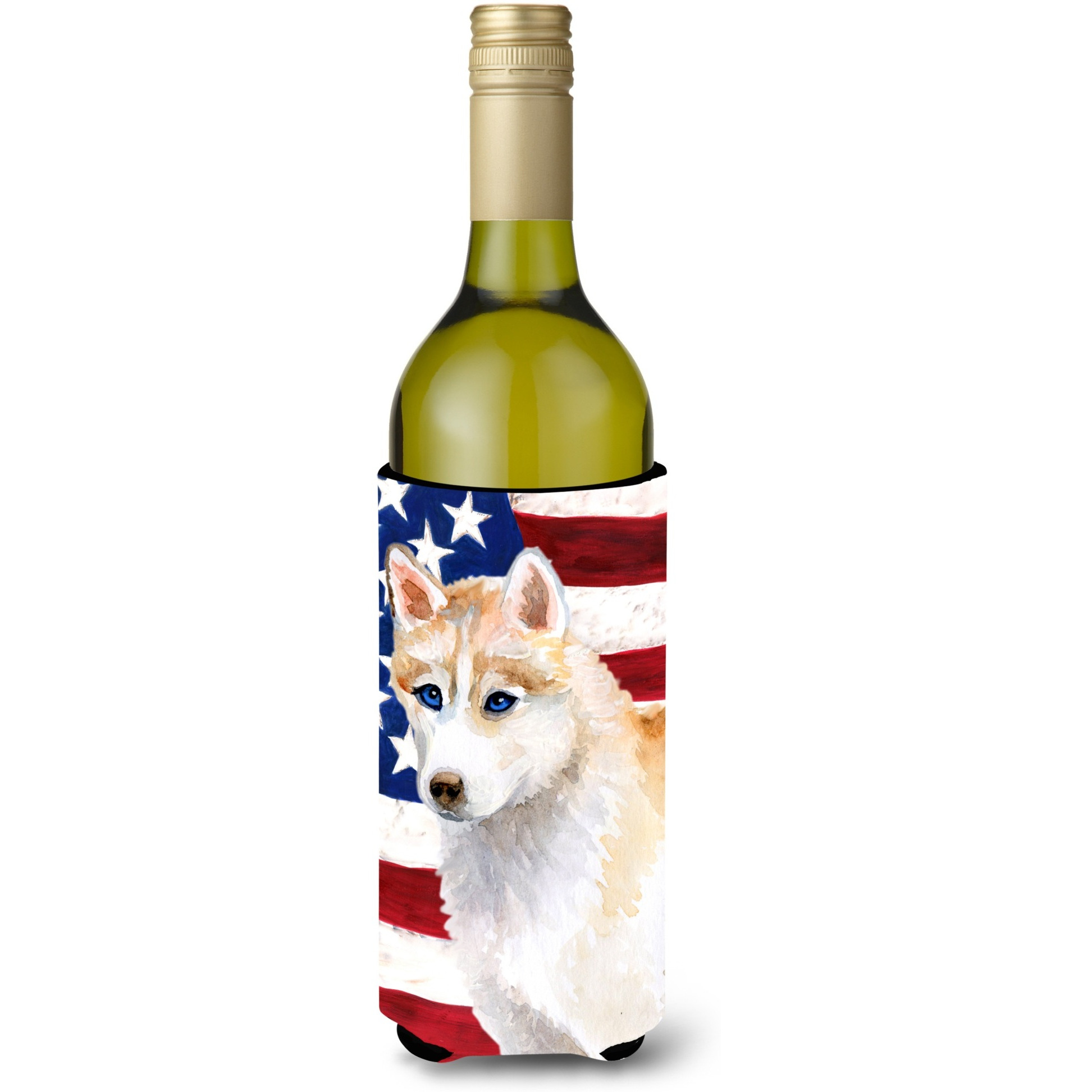 &quotCaroline's Treasures Siberian Husky Patriotic Decorative Bottle Hugger, 750ml, Multicolor"