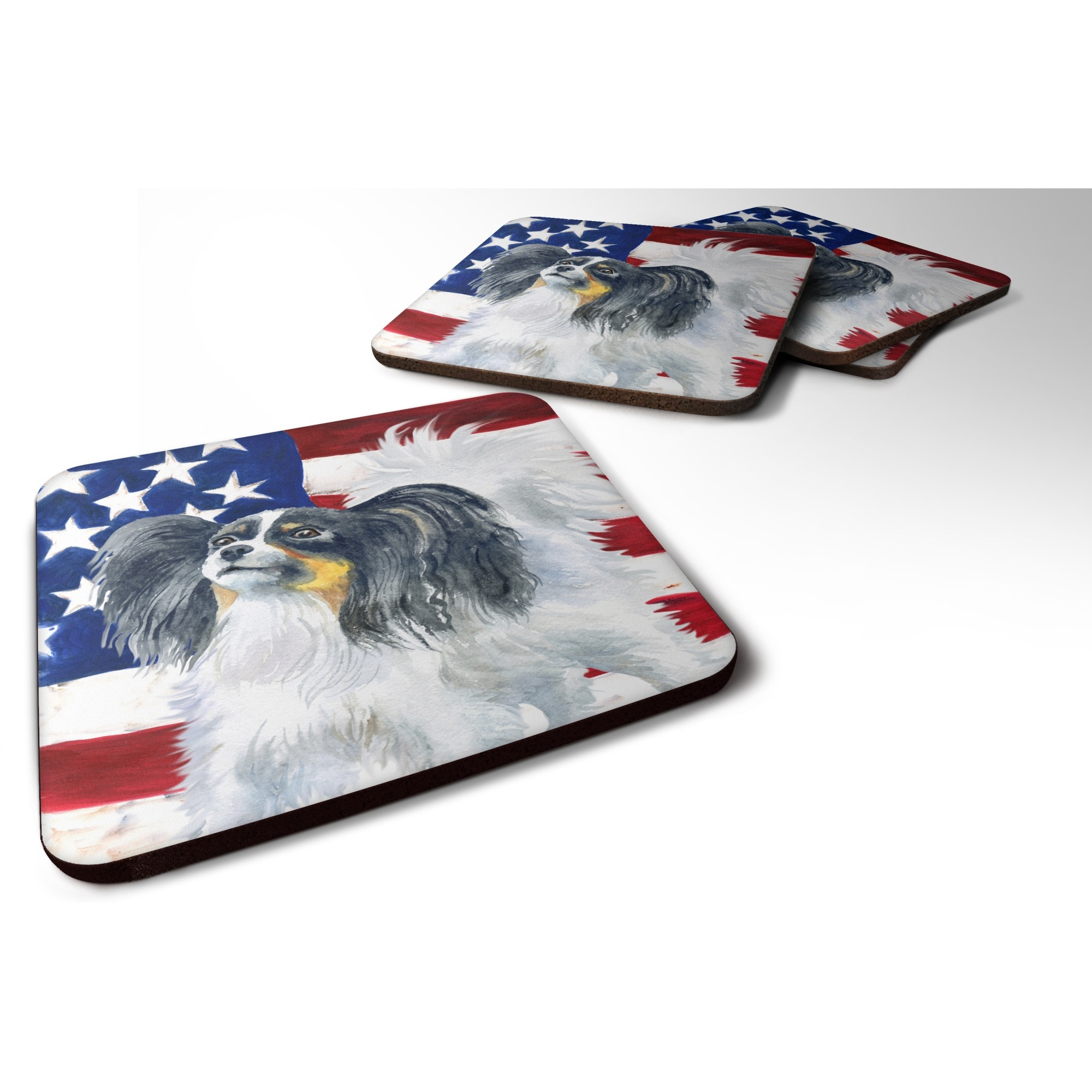 &quotCaroline's Treasures Papillon Patriotic Decorative coasters, Multicolor"
