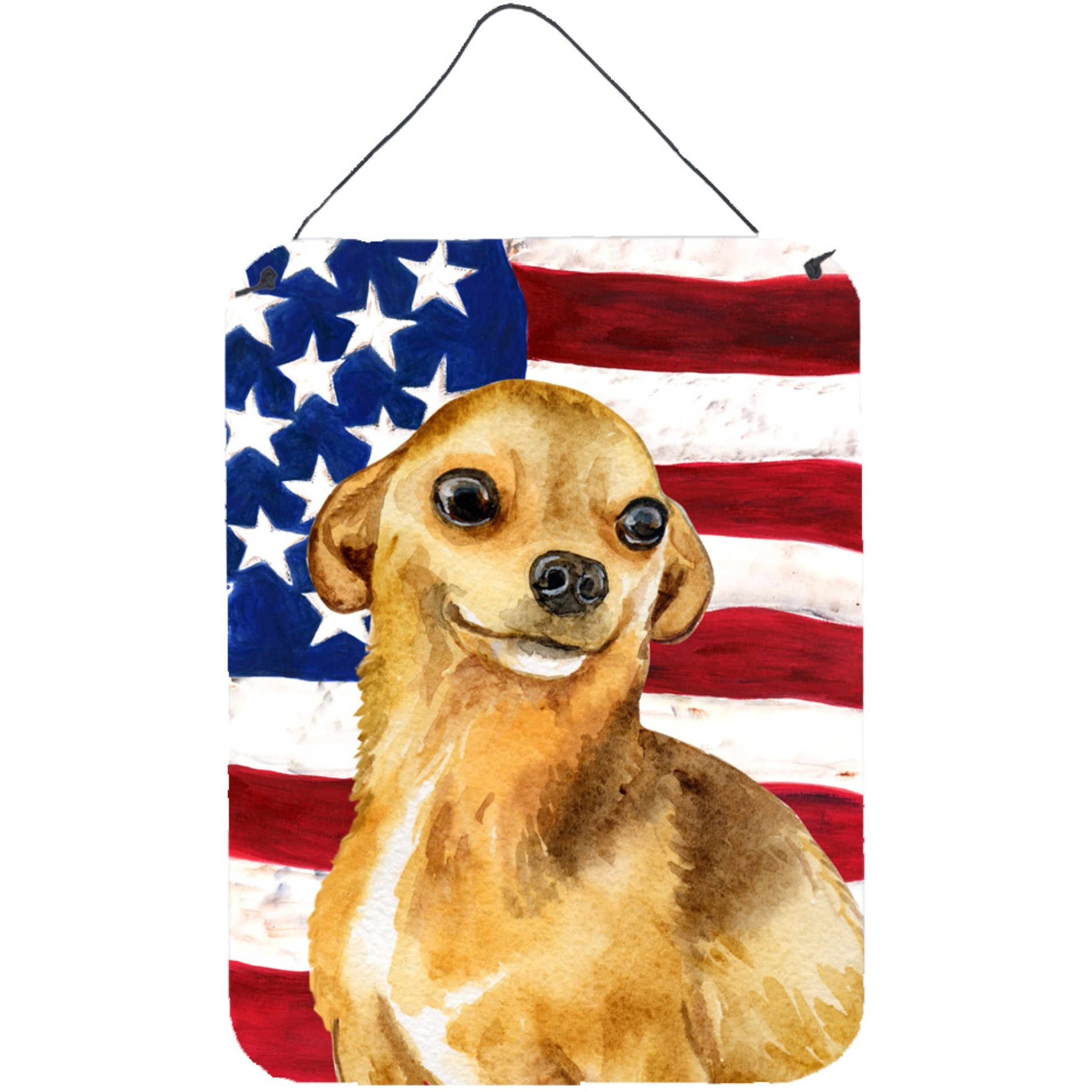 &quotCaroline's Treasures Chihuahua Patriotic Metal Print, 16"" x 12"", Multicolor"
