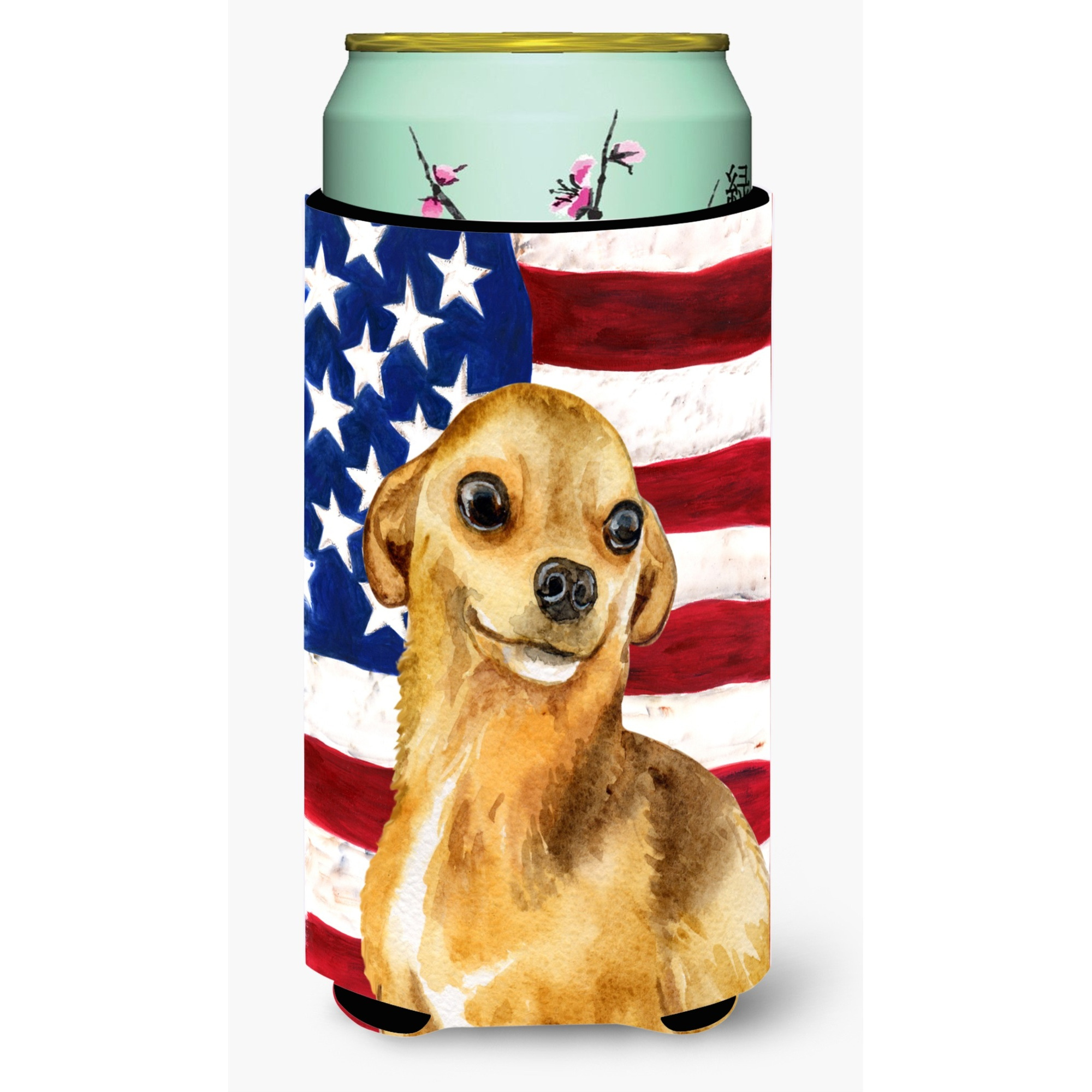 &quotCaroline's Treasures Chihuahua Patriotic Decorative Can Hugger, Tall Boy, Multicolor"