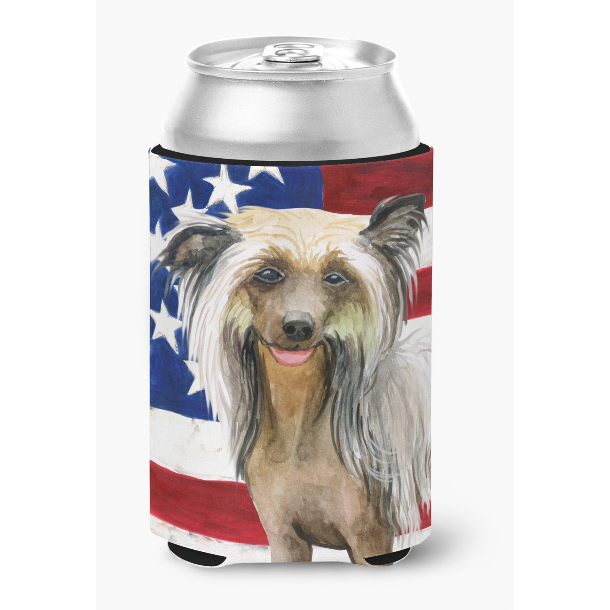 &quotCaroline's Treasures Chinese Crested Patriotic Decorative Can Hugger, Multicolor"