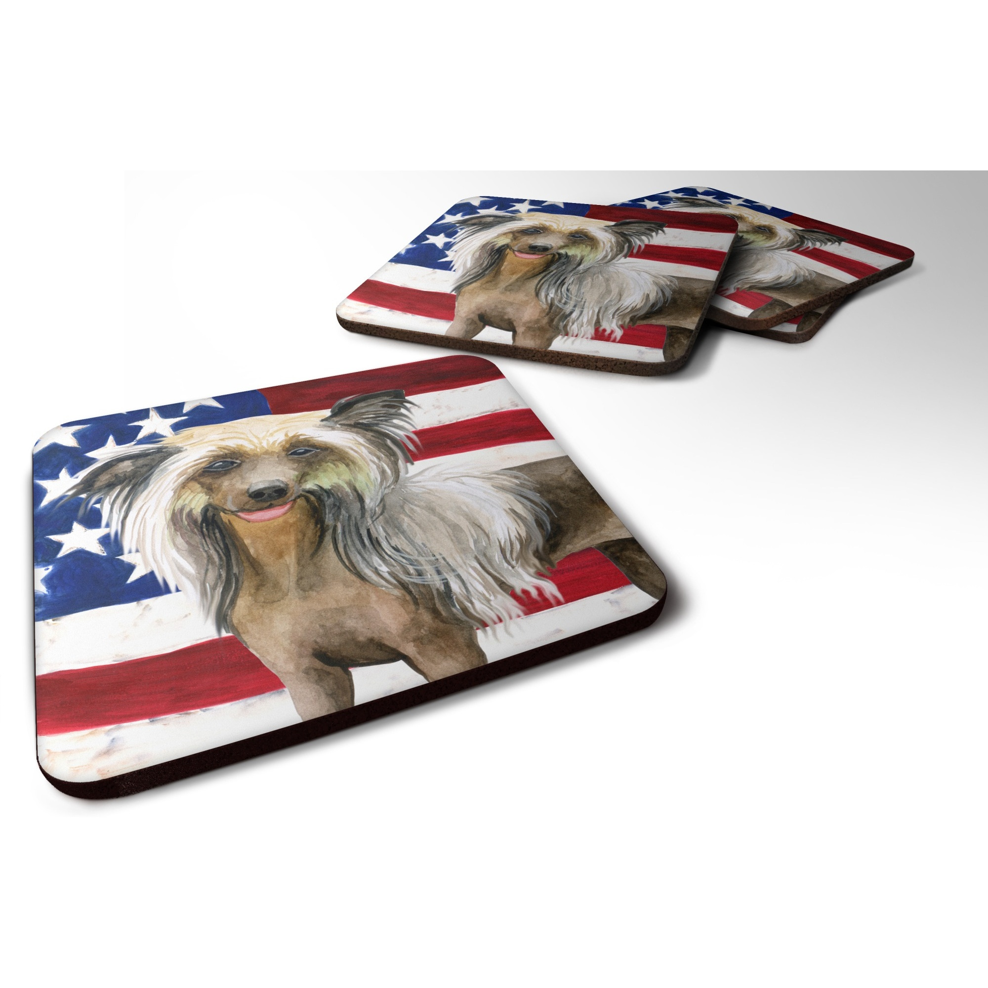 &quotCaroline's Treasures Chinese Crested Patriotic Decorative coasters, Multicolor"