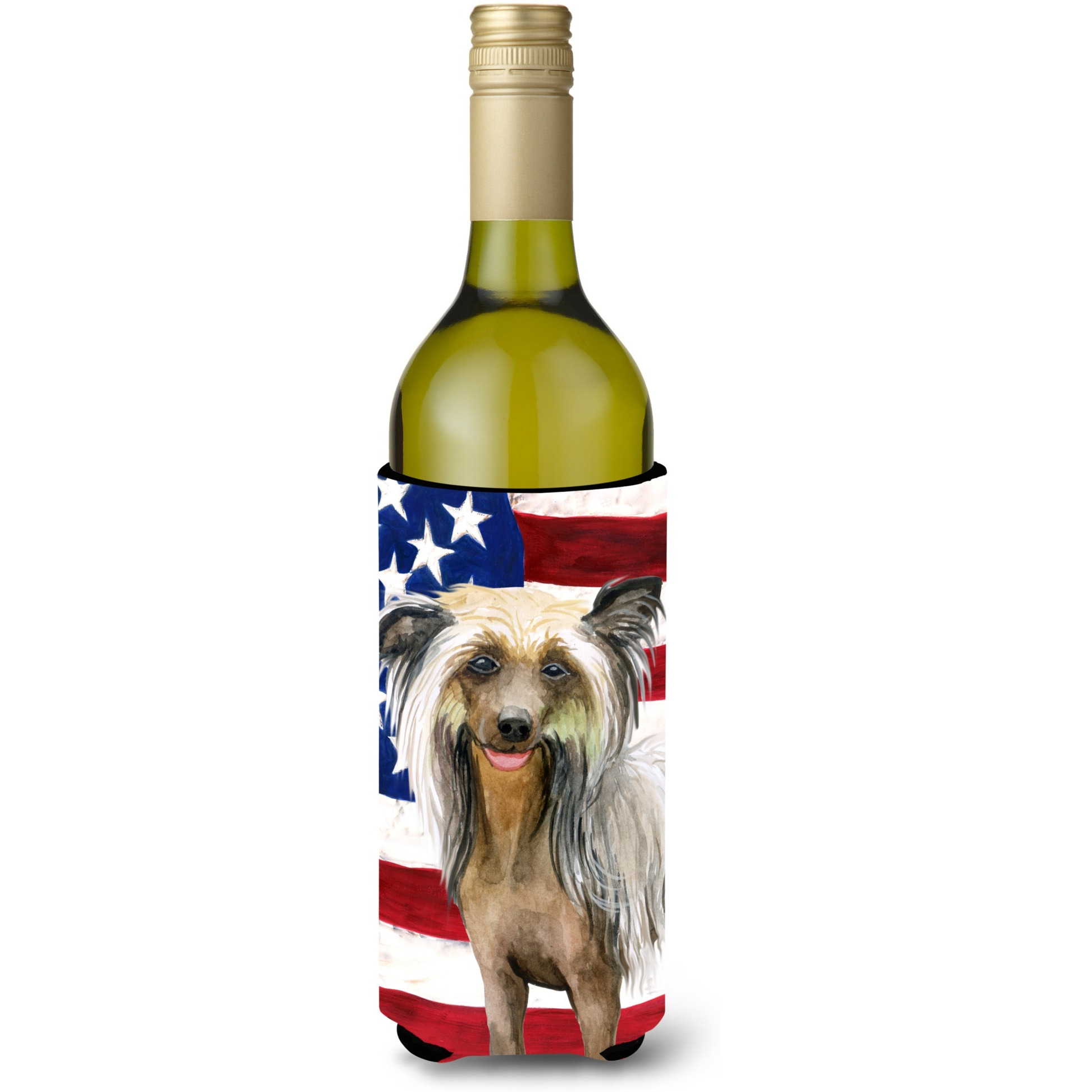 &quotCaroline's Treasures Chinese Crested Patriotic Decorative Bottle Hugger, 750ml, Multicolor"