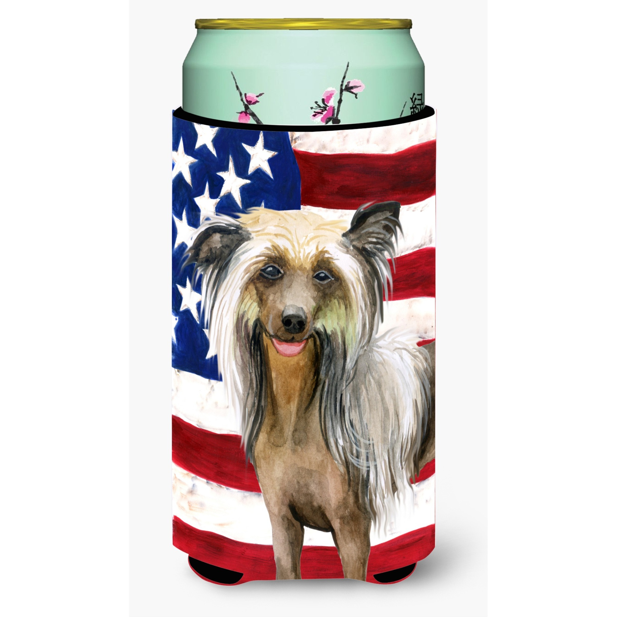 &quotCaroline's Treasures Chinese Crested Patriotic Decorative Can Hugger, Tall Boy, Multicolor"