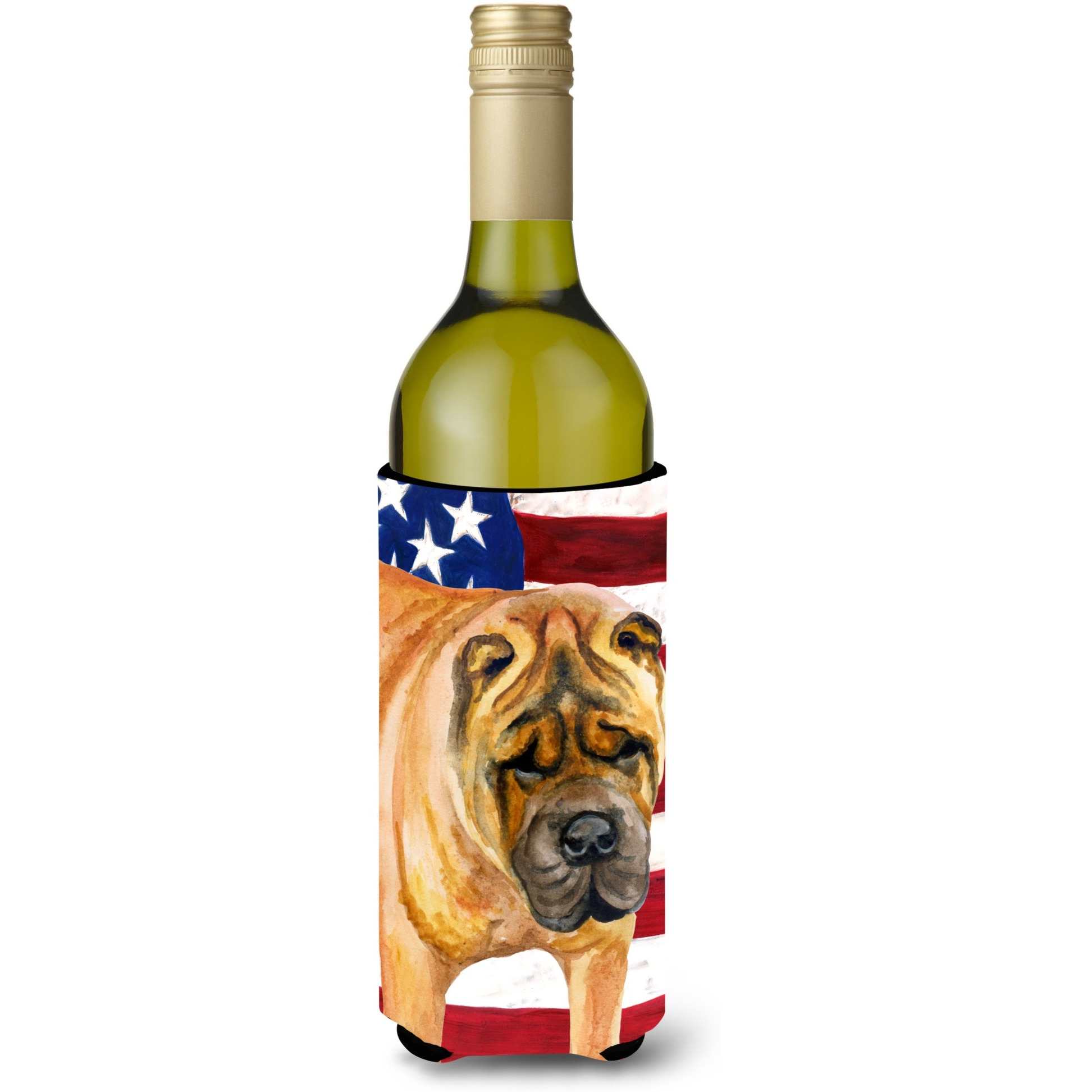 &quotCaroline's Treasures Shar Pei Patriotic Decorative Bottle Hugger, 750ml, Multicolor"