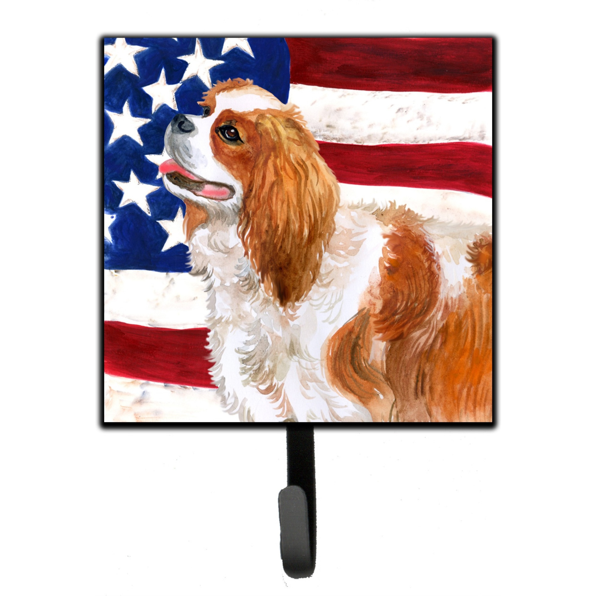 &quotCaroline's Treasures Cavalier Spaniel Patriotic Wall Hook, Small, Multicolor"