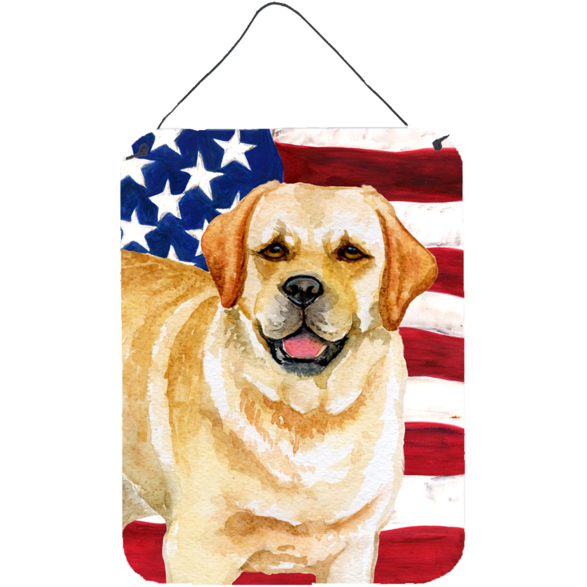 &quotCaroline's Treasures Golden Retriever Patriotic Metal Print, 16"" x 12"", Multicolor"