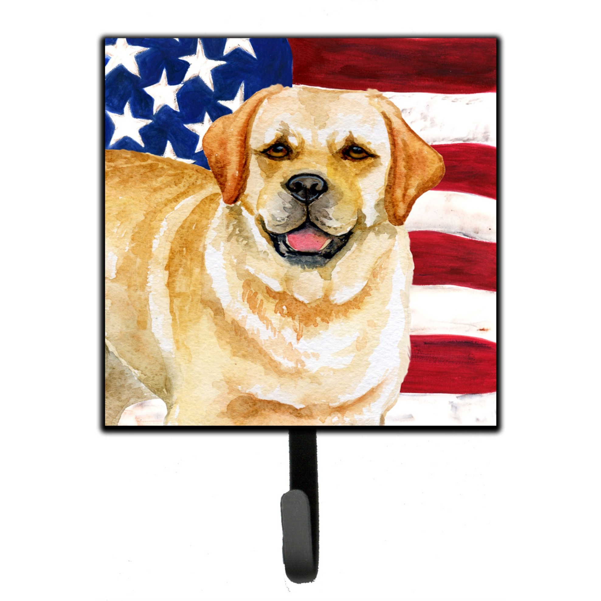&quotCaroline's Treasures Golden Retriever Patriotic Wall Hook, Small, Multicolor"