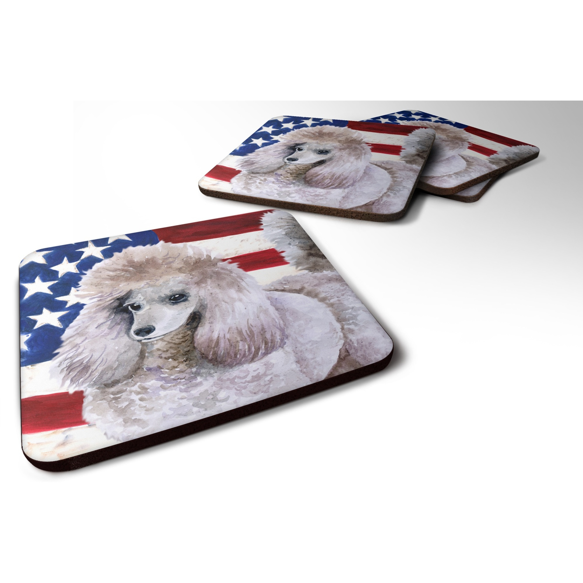 &quotCaroline's Treasures Poodle Patriotic Decorative coasters, Multicolor"
